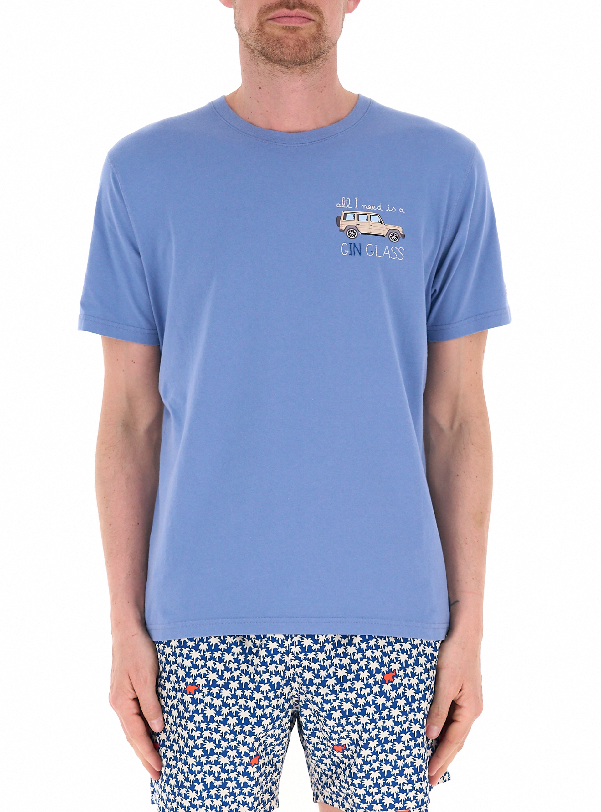 T-shirt girocollo AZZURRO POLVERE L