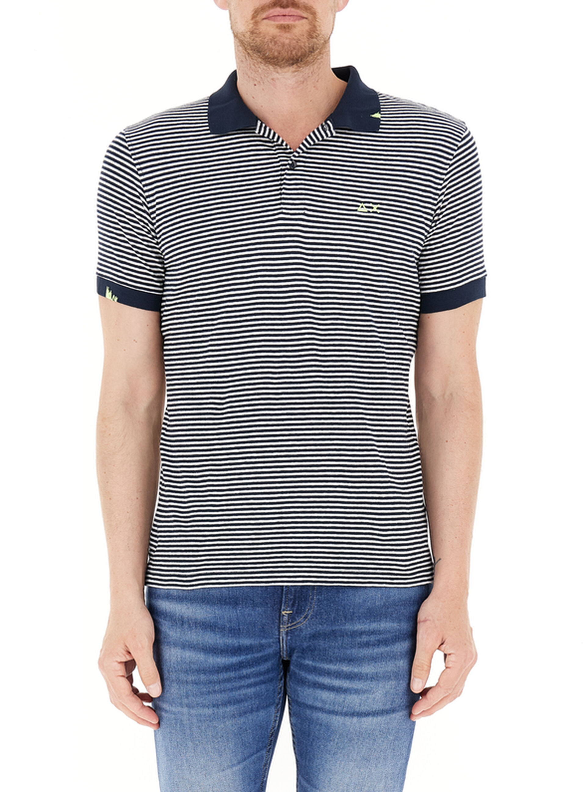 SUN68 Polo a righe BLU NAVY S