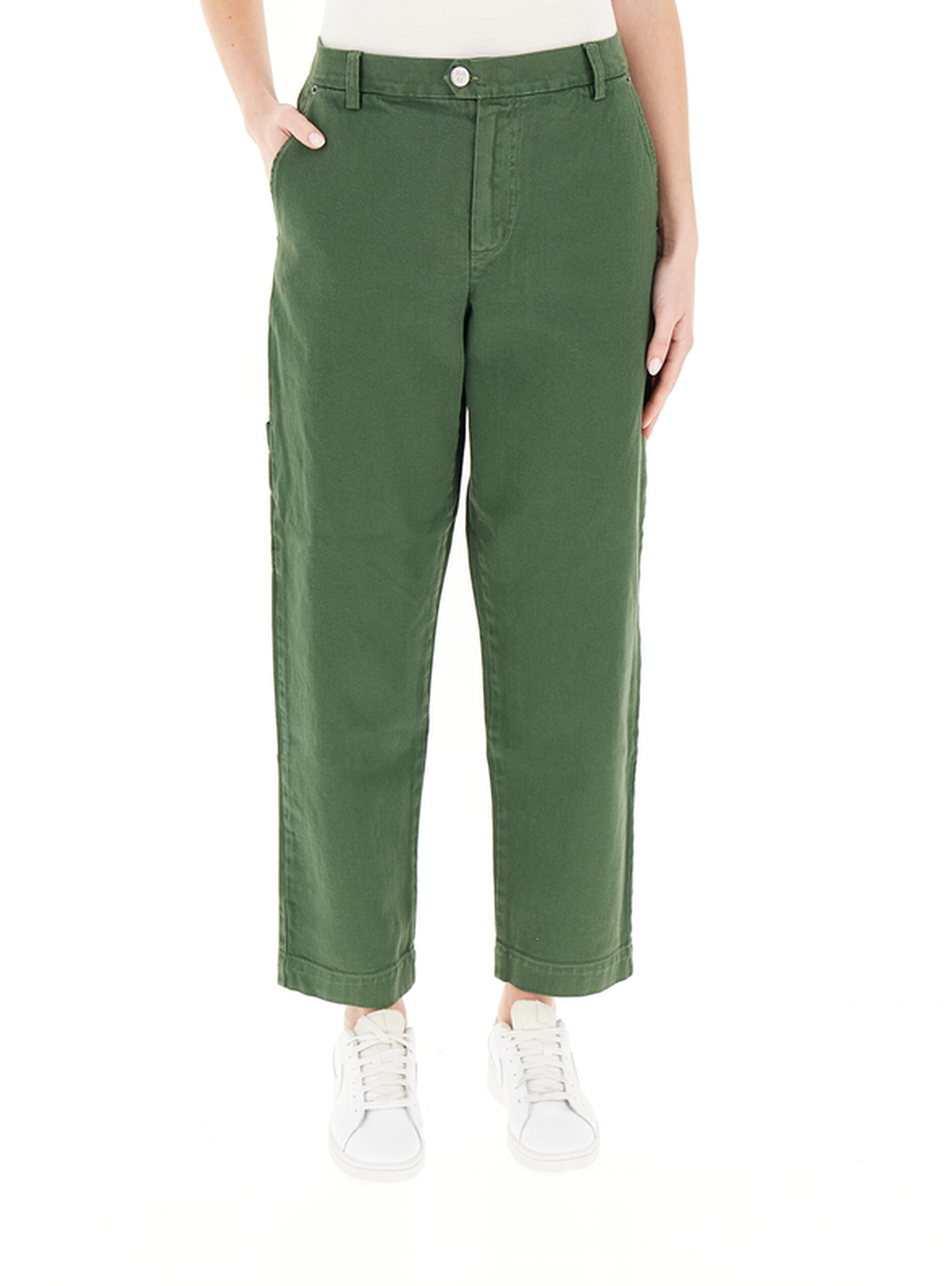 Pantalone in cotone VERDE OLIVA S