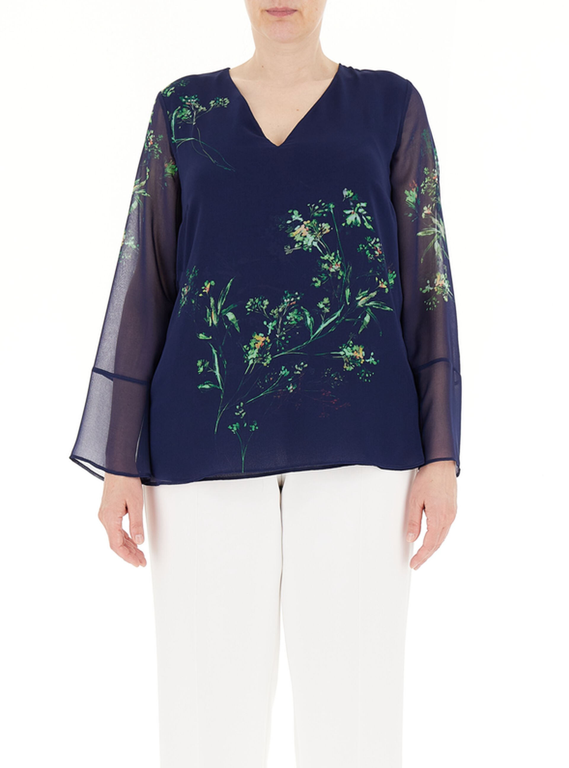 ELENA MIRO' Blusa scollo a V BLU