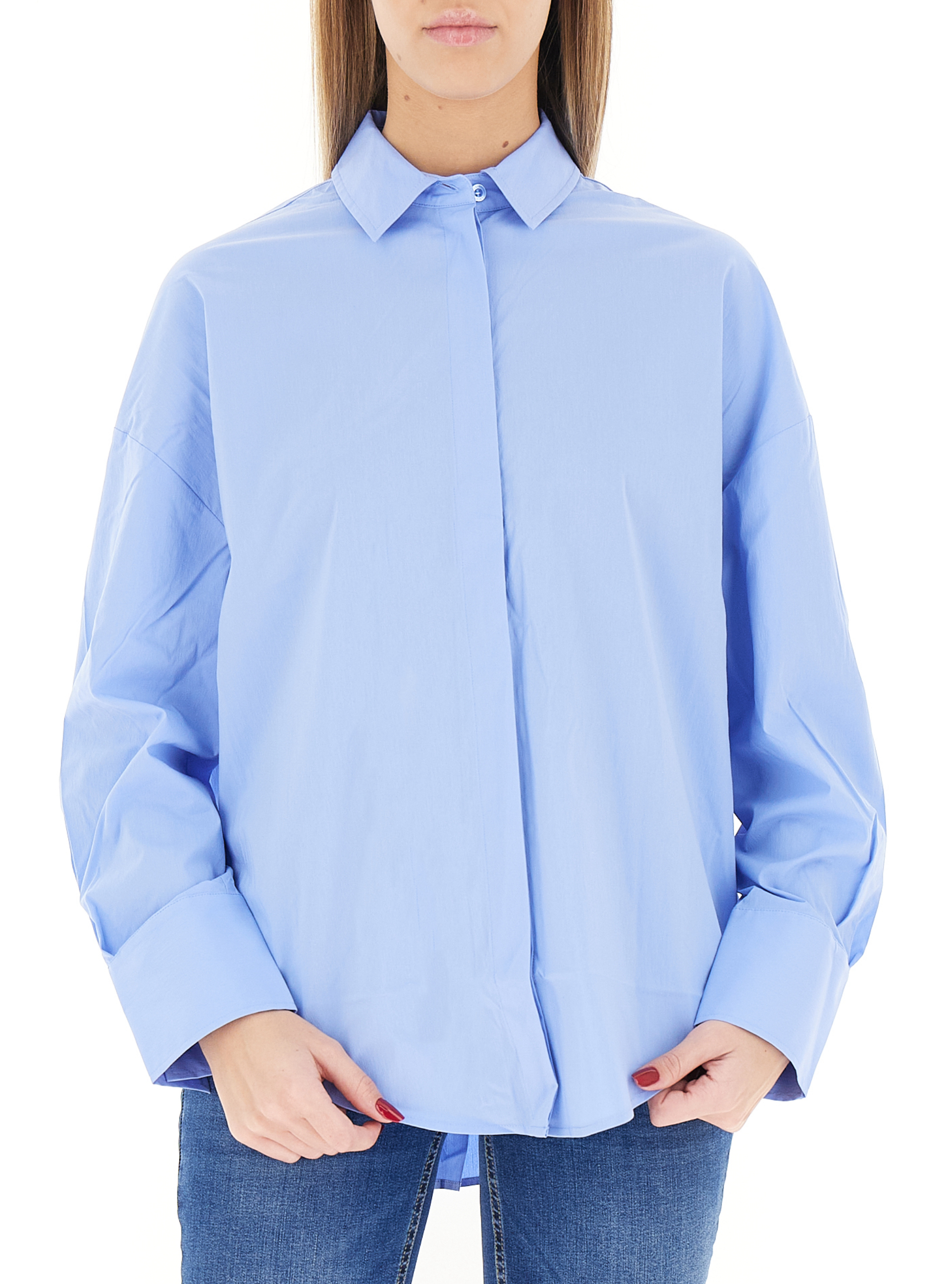 Camicia misto cotone LIU JEANS CELESTE 42