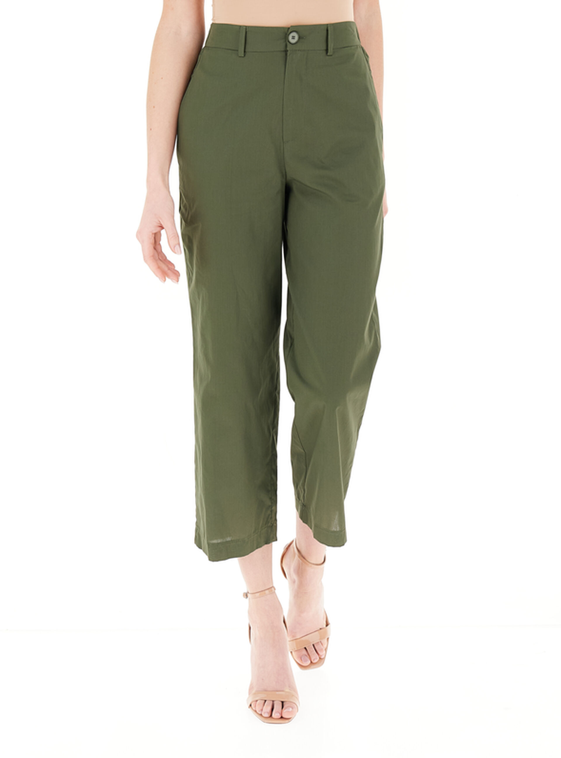 Pantalone straight leg VERDE MILITARE