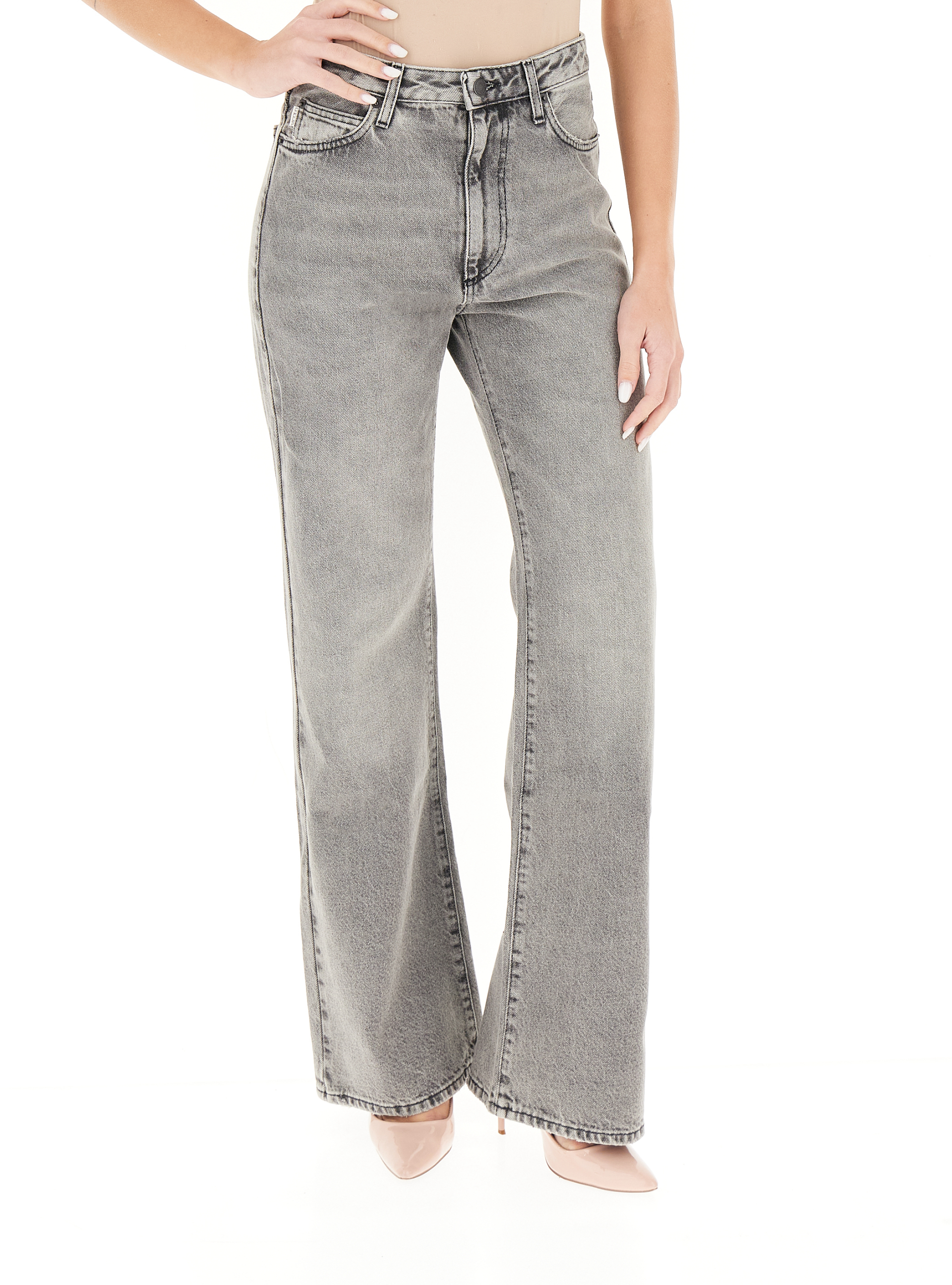 Jeans wide leg GRIGIO CHIARO
