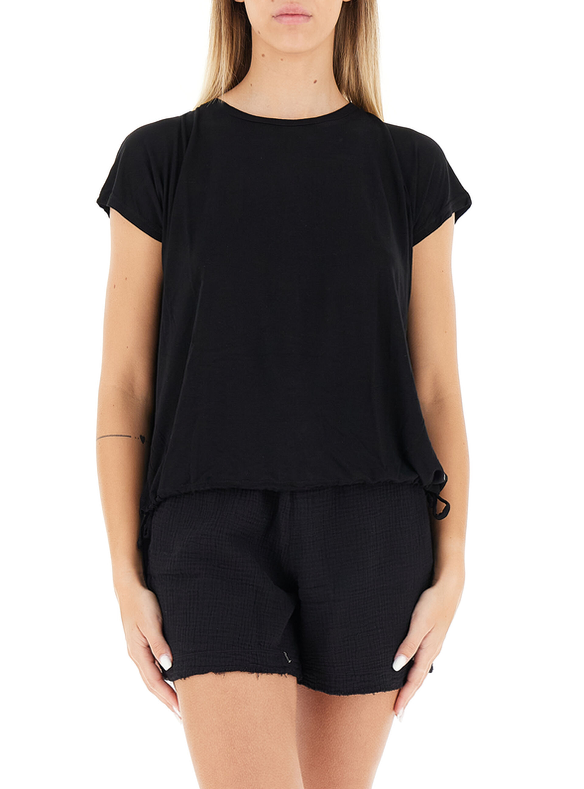 DEHA T-shirt in viscosa NERO
