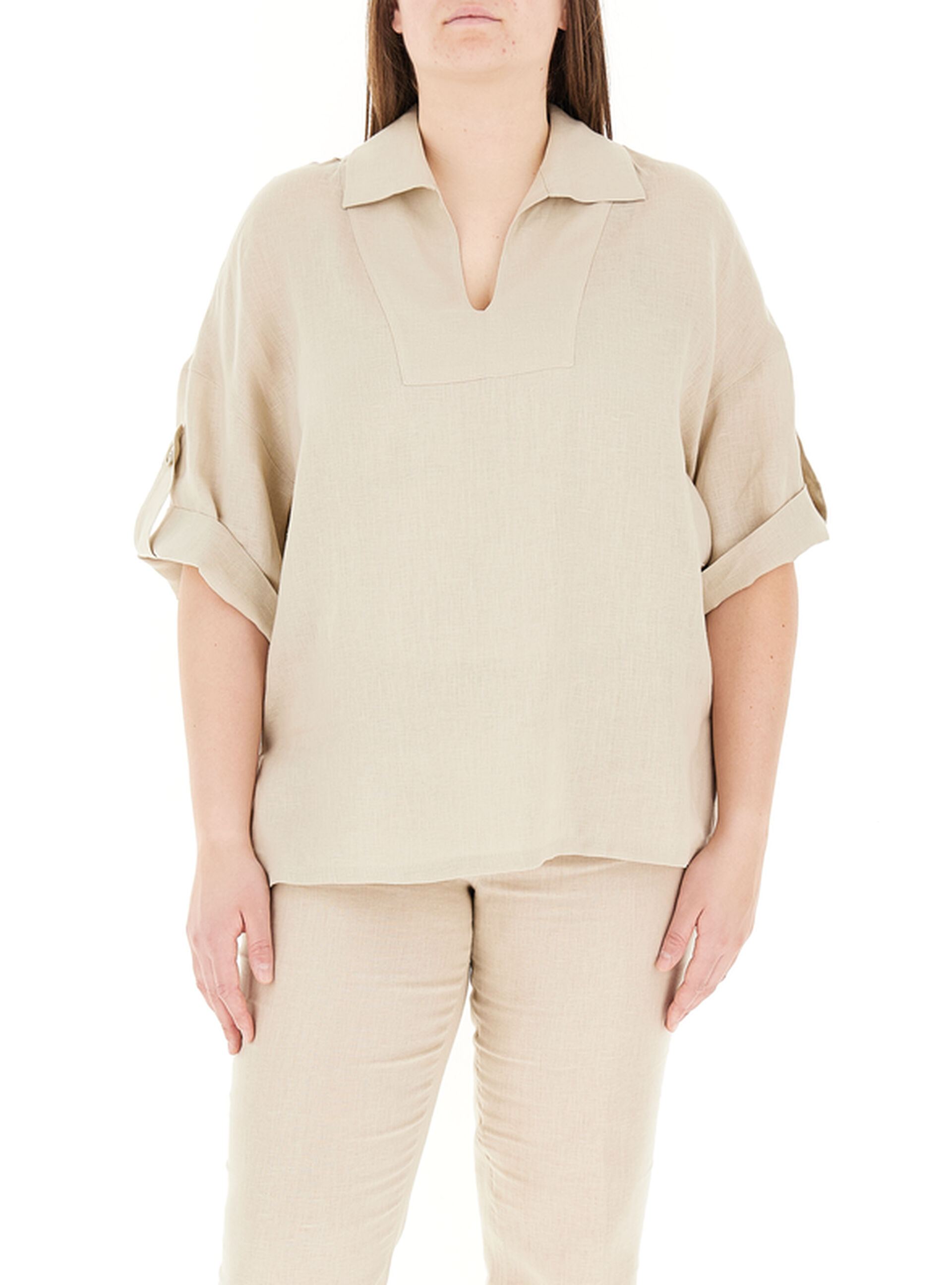 Blusa in lino BEIGE 21