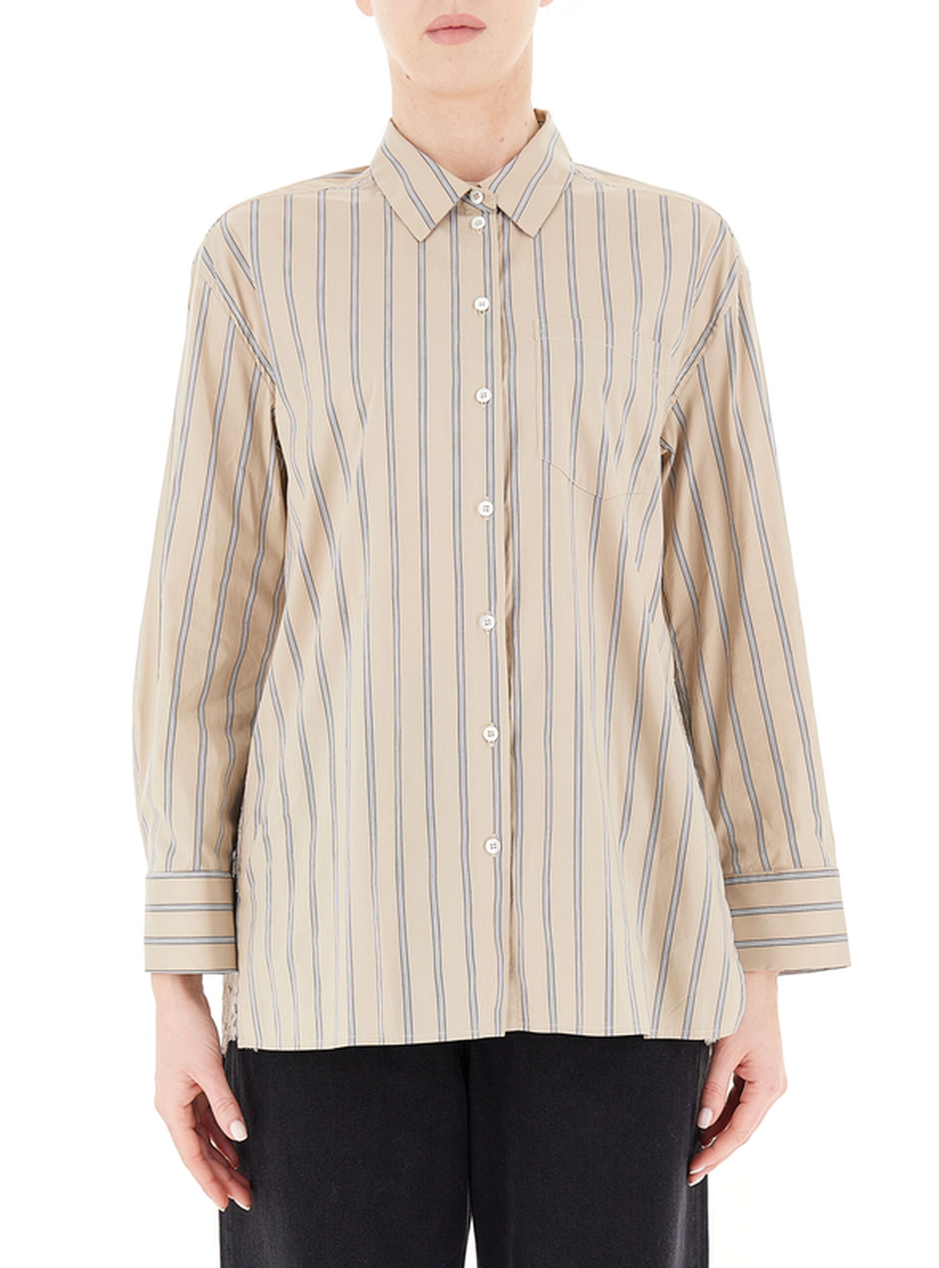 SEMICOUTURE Camicia a righe BEIGE