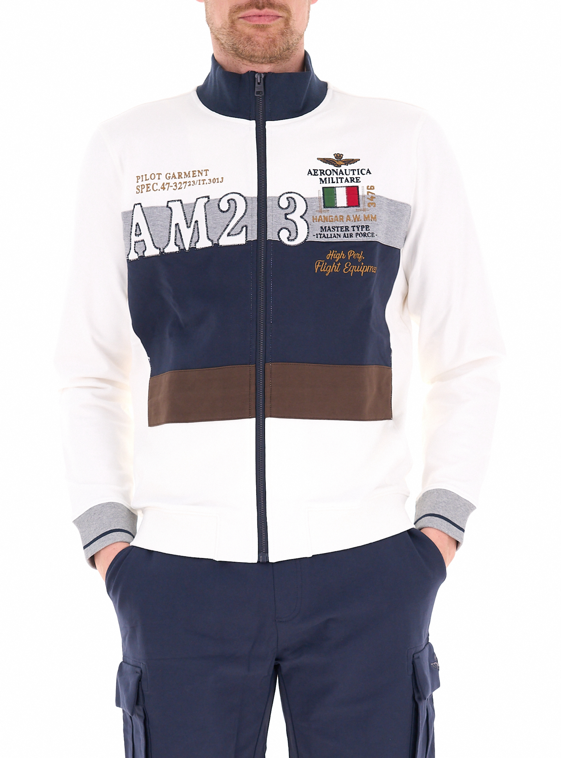 Felpa con zip BLU