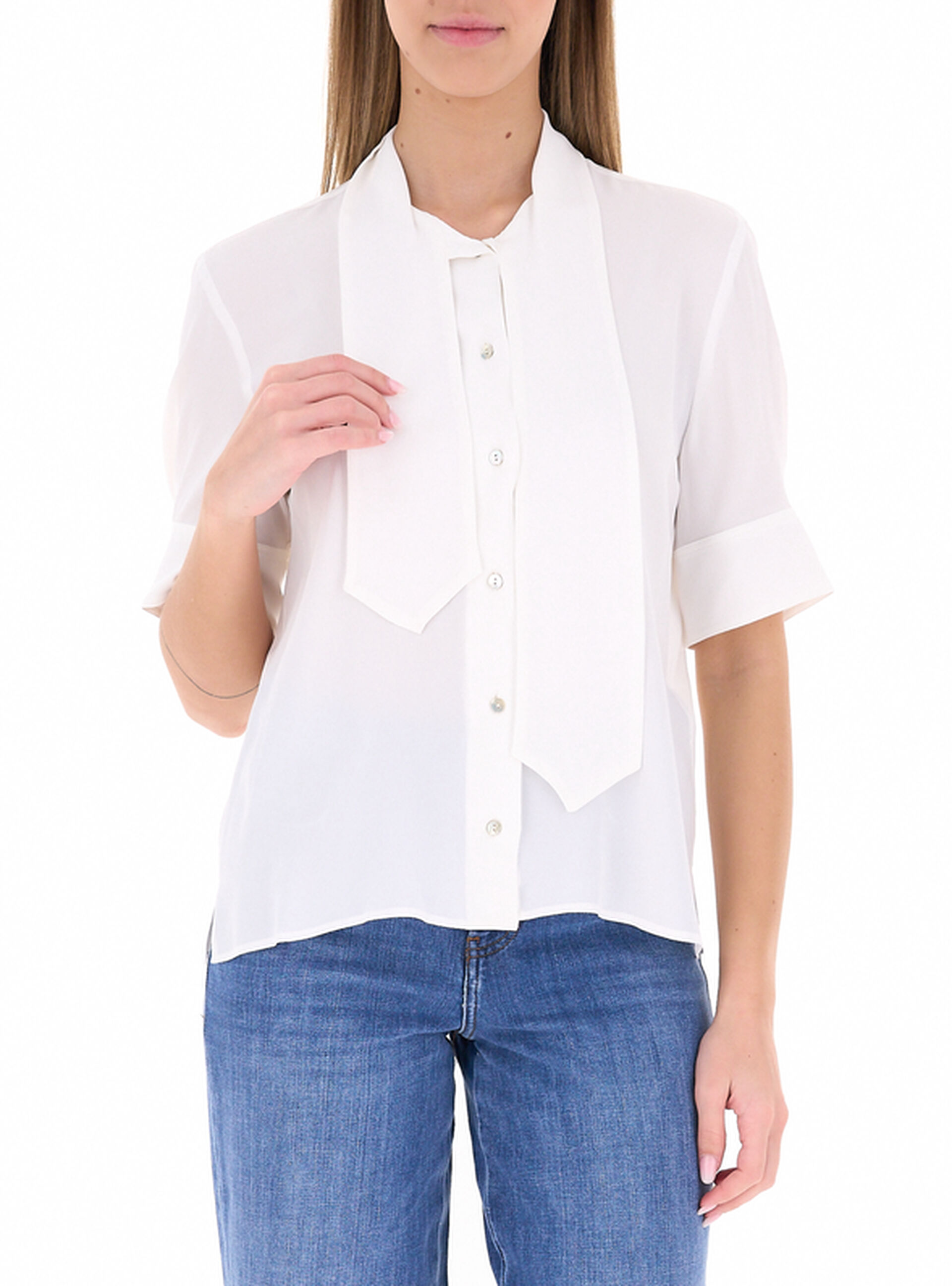Camicia misto seta BIANCO 42