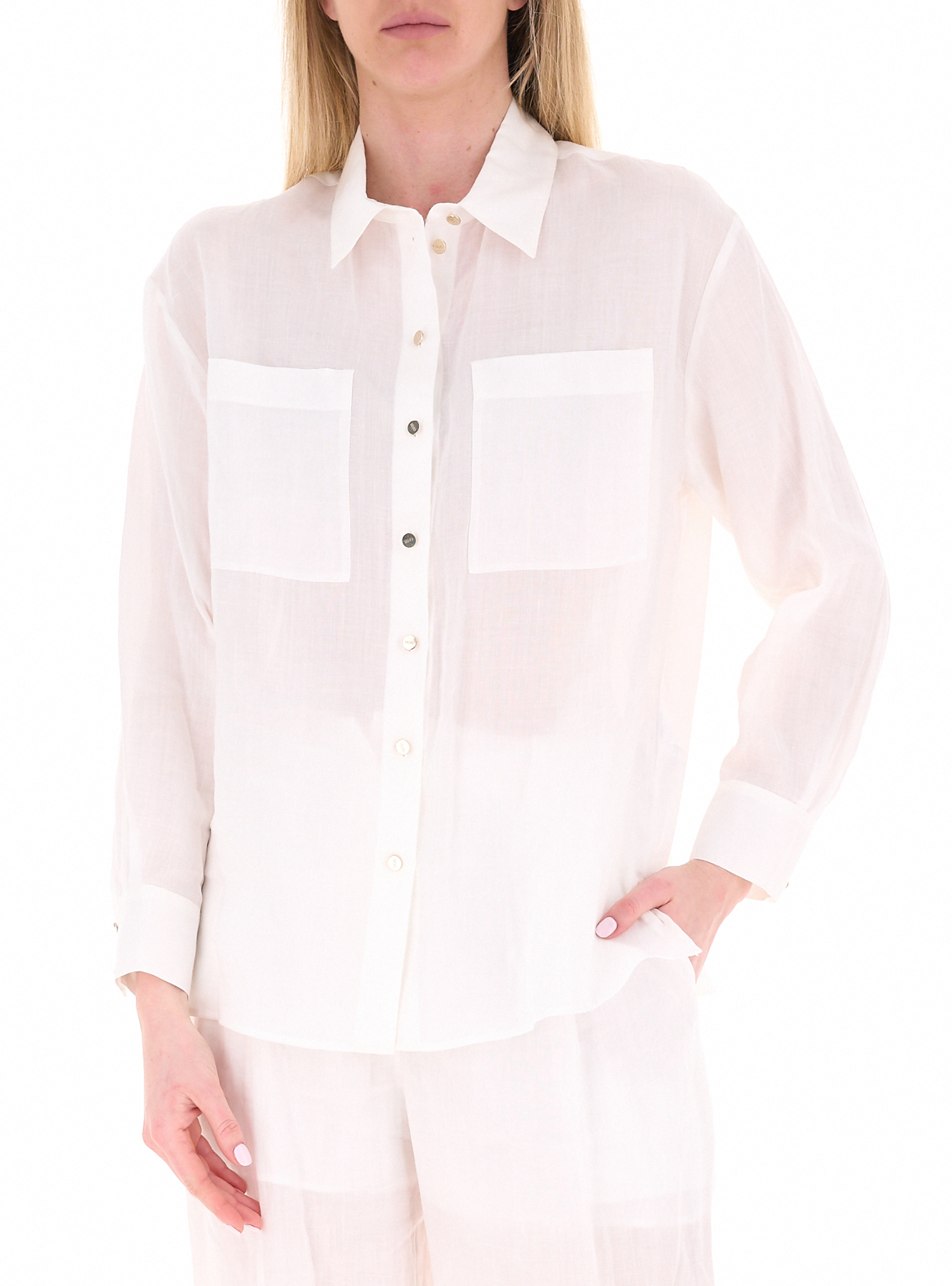 Camicia a quadri LIU JEANS PANNA