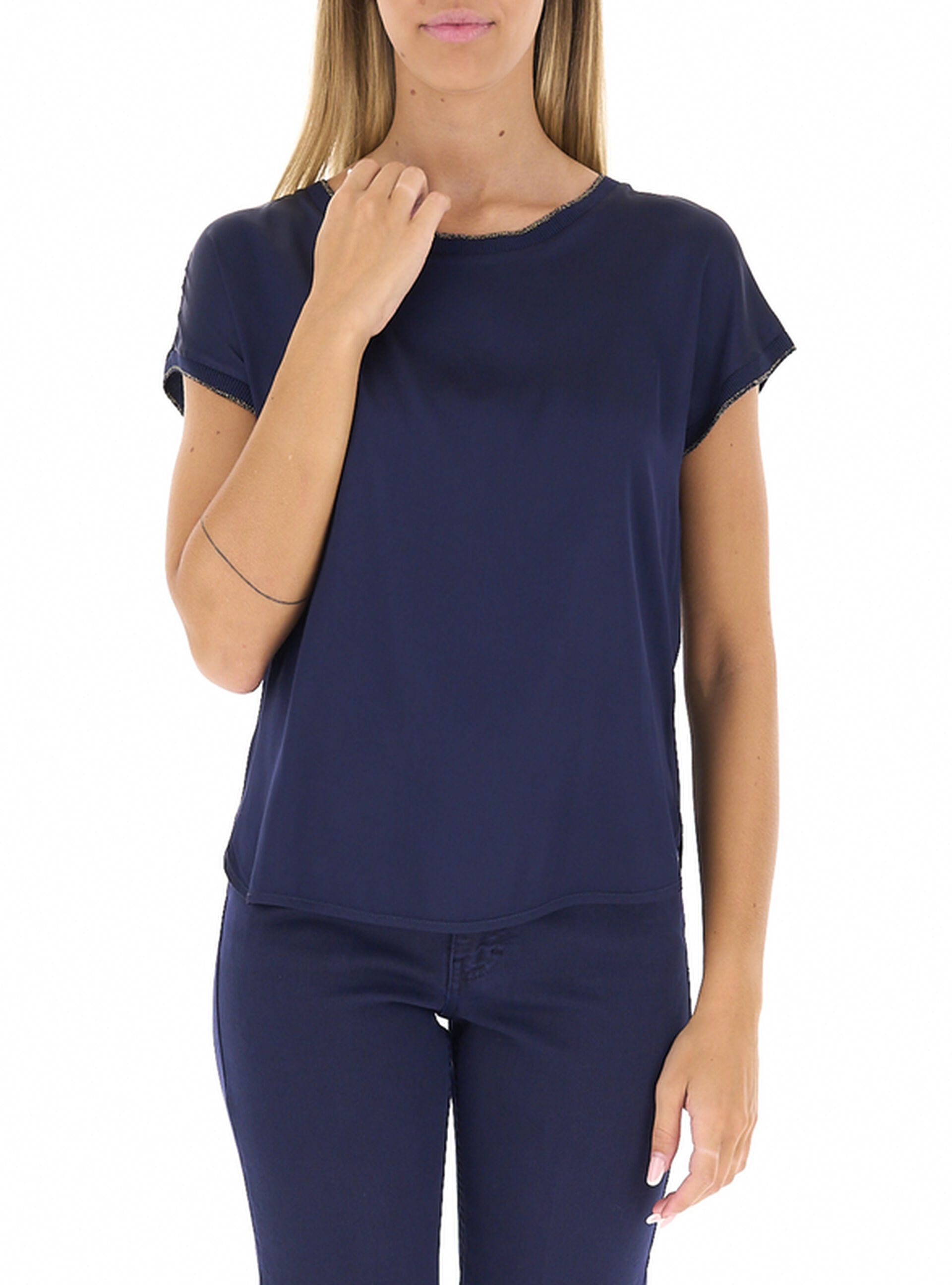 KOCCA Blusa in satin BLU NAVY S