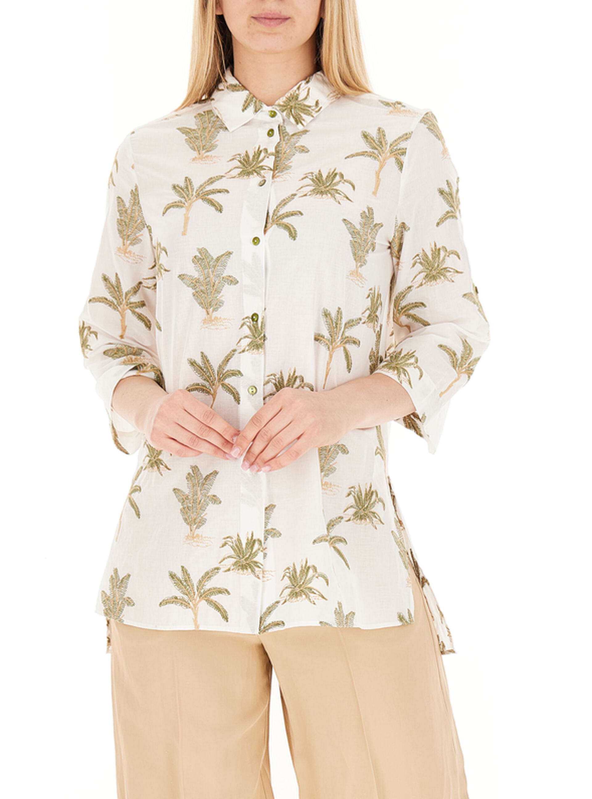 Camicia misto cotone PANNA 42