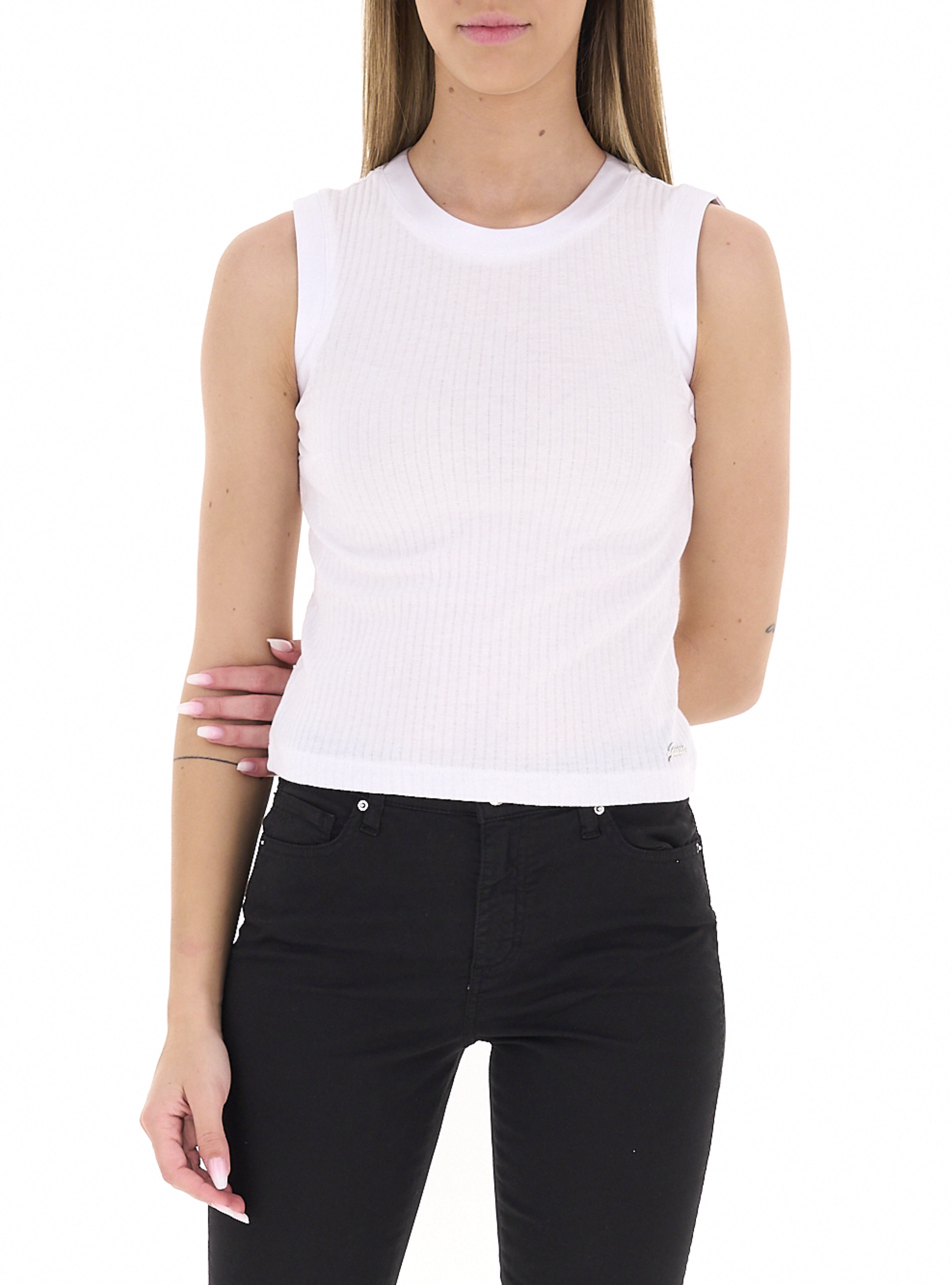 Guess Canotta girocollo BIANCO