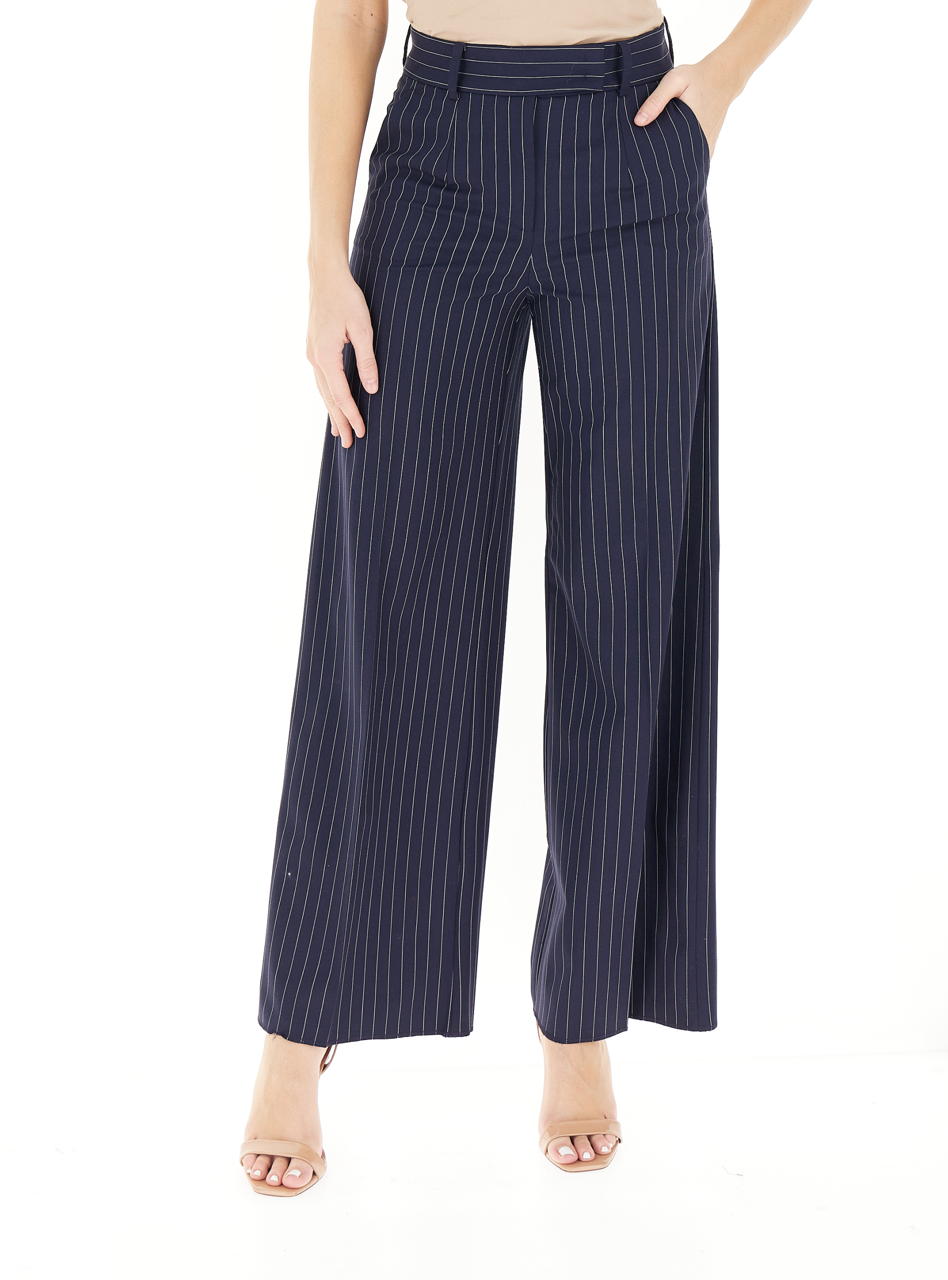 Pantalone wide leg BLU NAVY