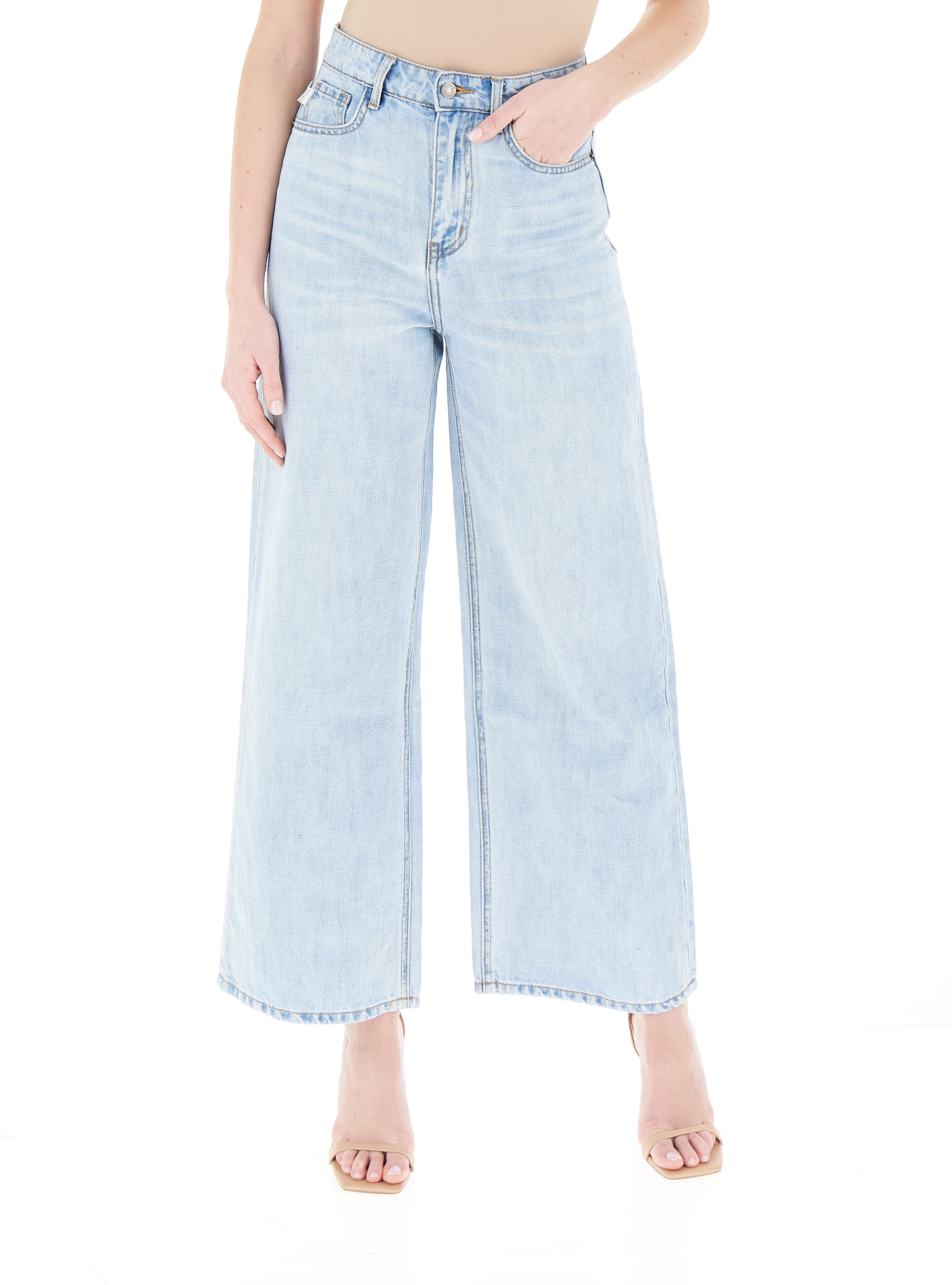 VICOLO Jeans wide leg BLU CHIARO