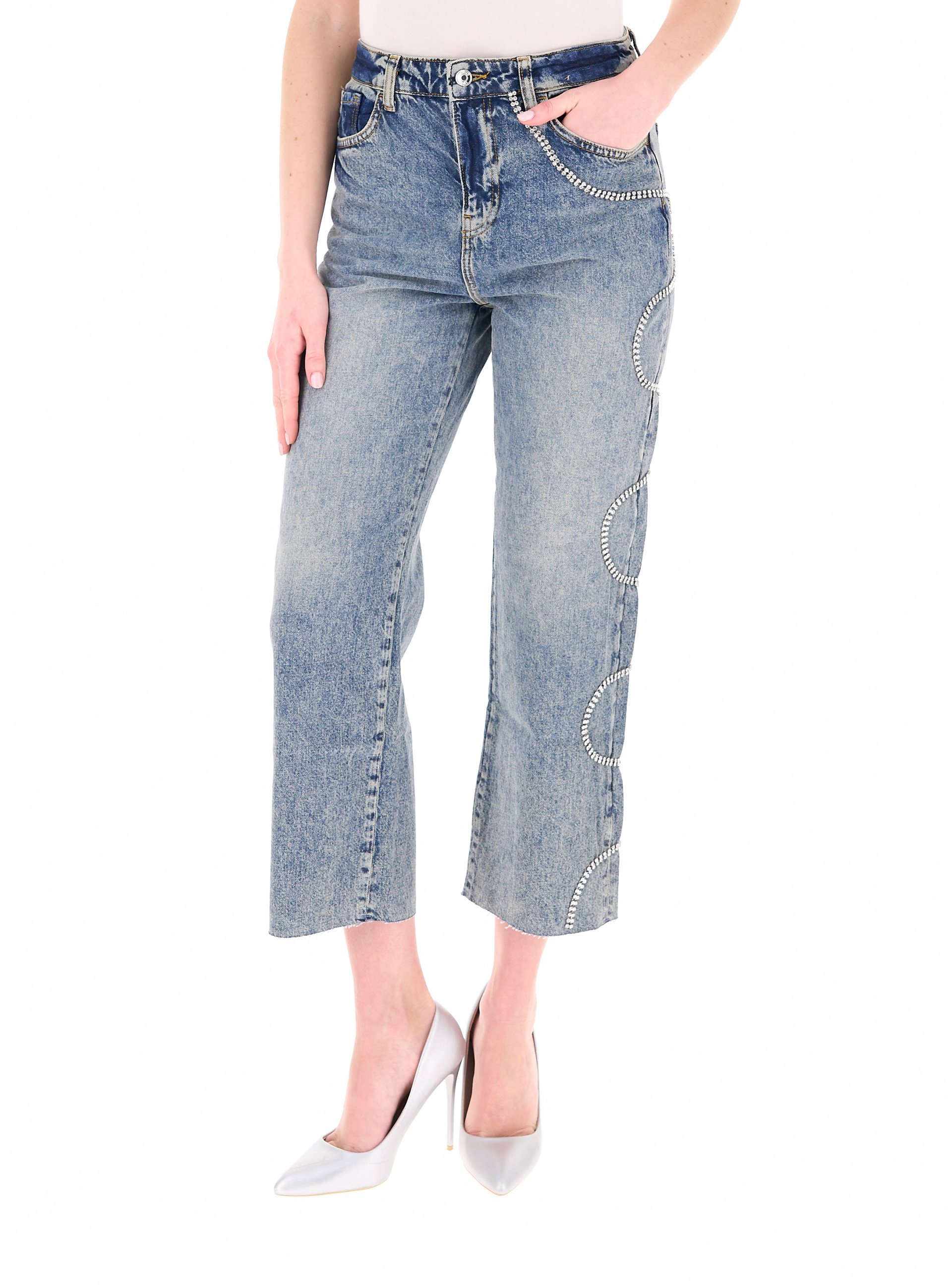 LIU JO Jeans con strass BLU