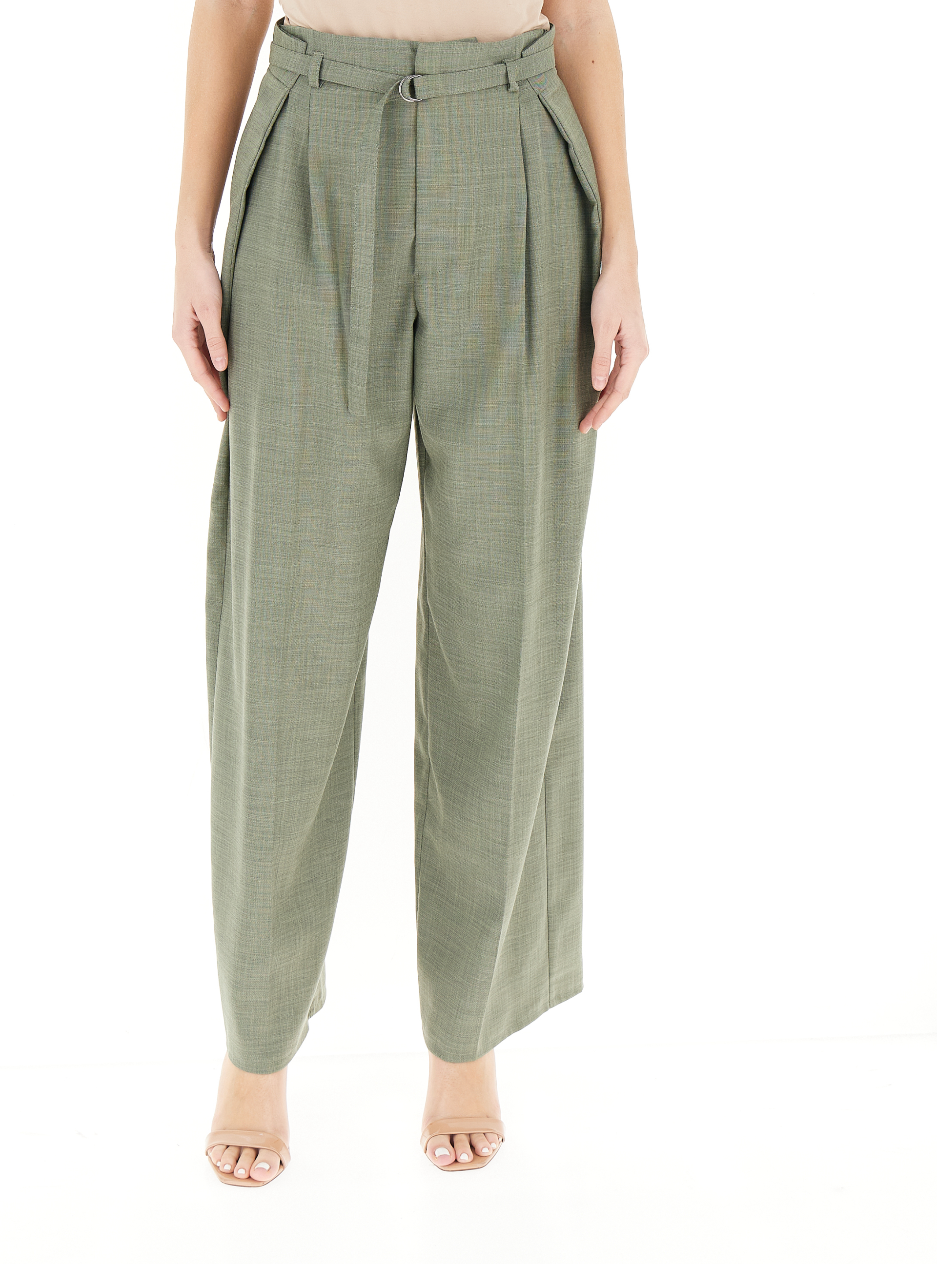 VICOLO Pantalone wide leg VERDE M