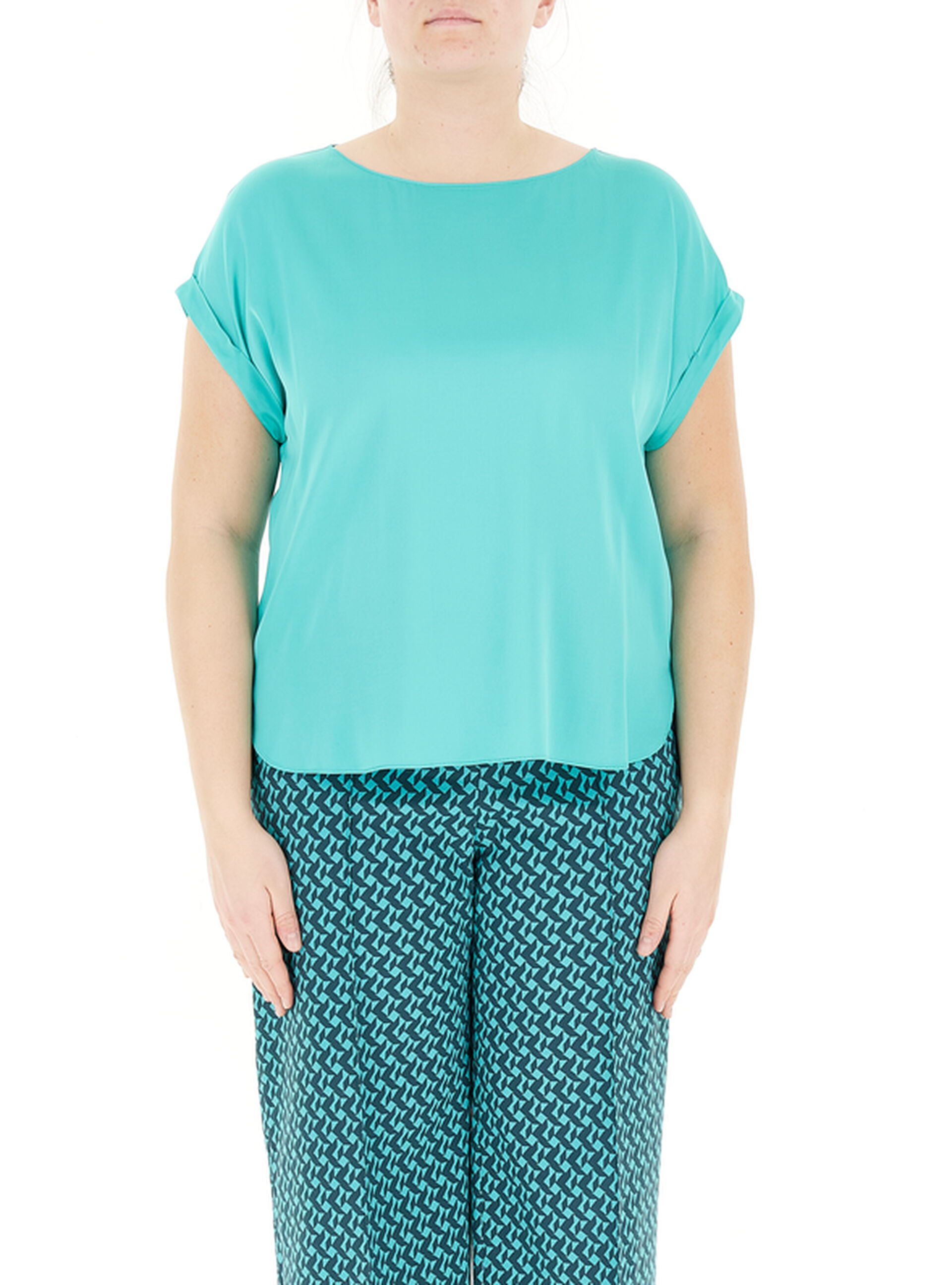 Blusa in viscosa TURCHESE 50