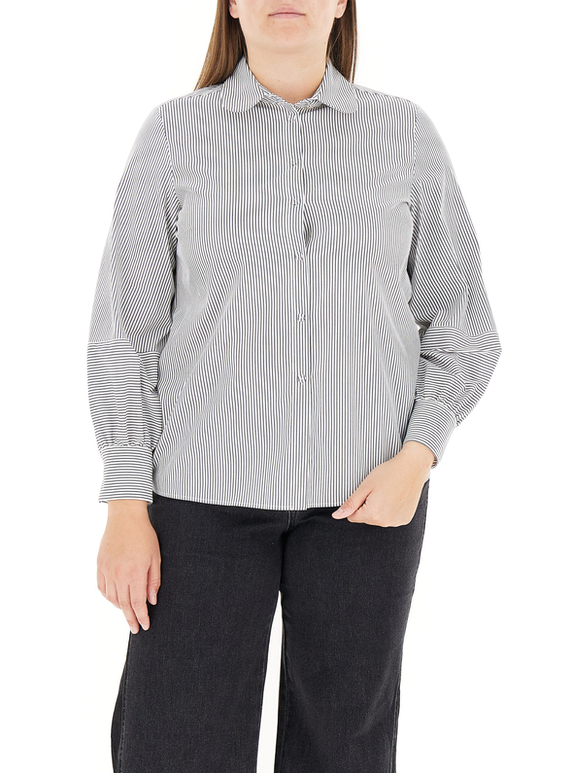 ELENA MIRO' Camicia a righe PANNA