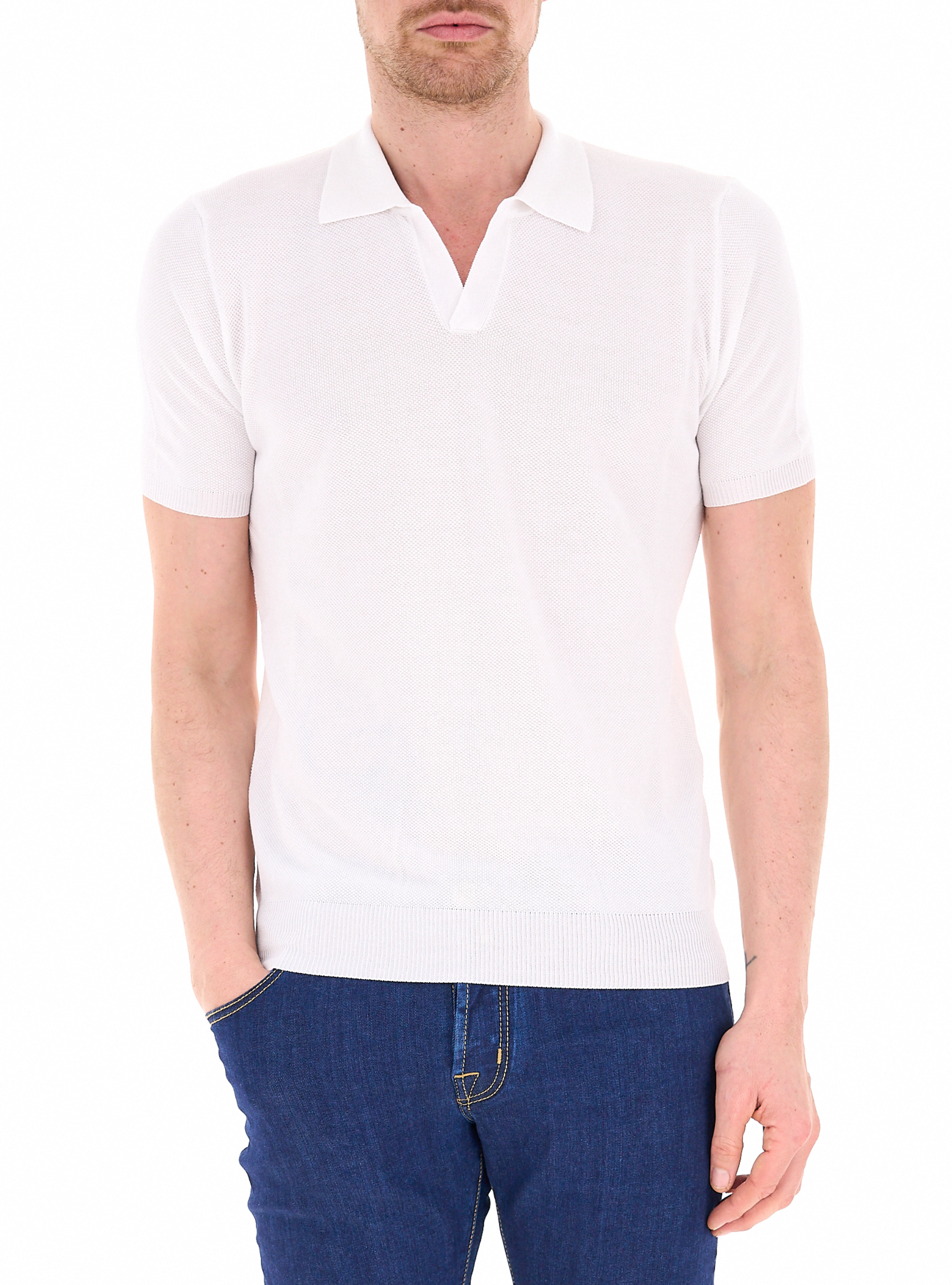 PREMODE Polo in maglia BIANCO 52