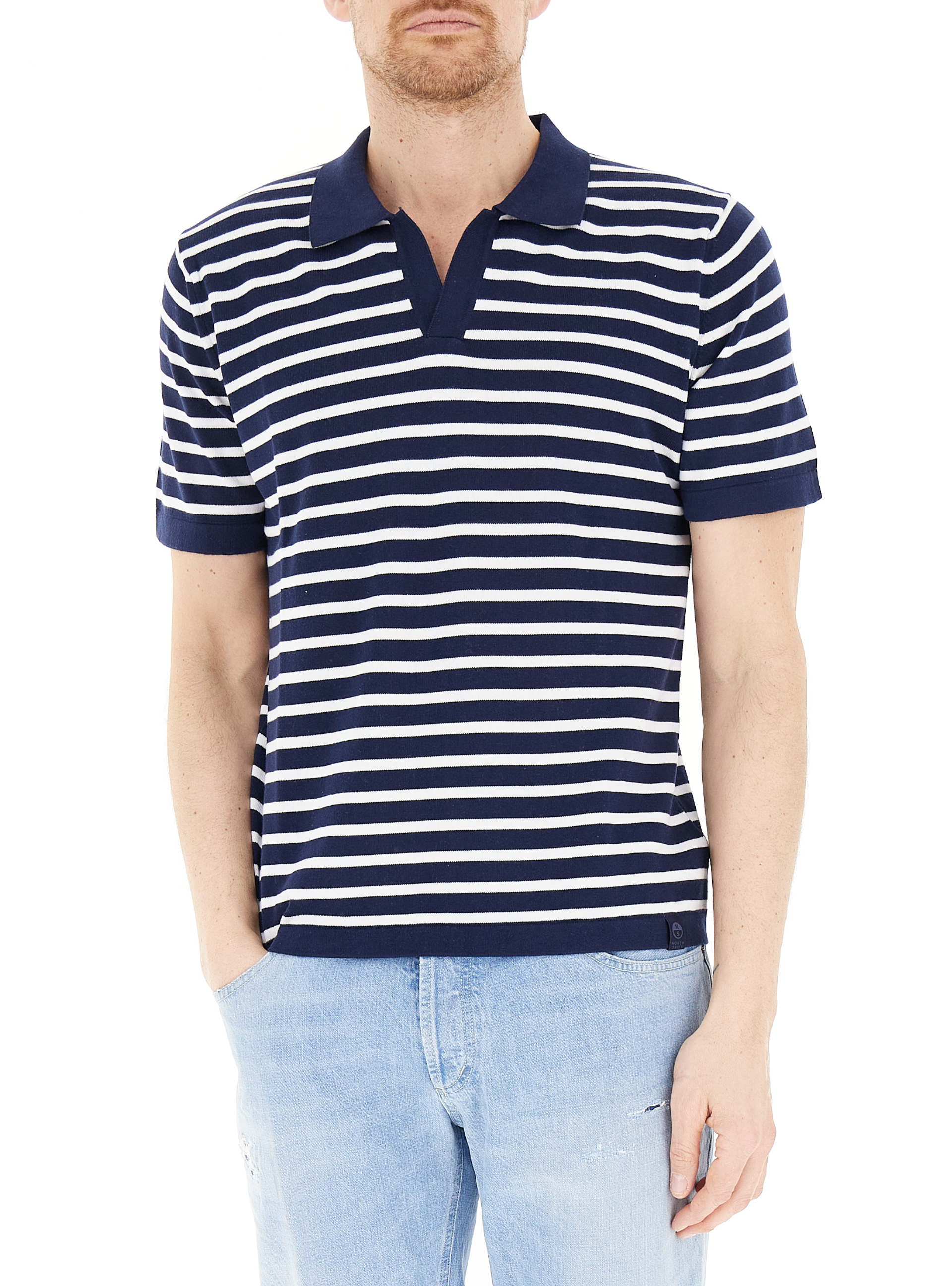 Polo righe cotone BLU NAVY