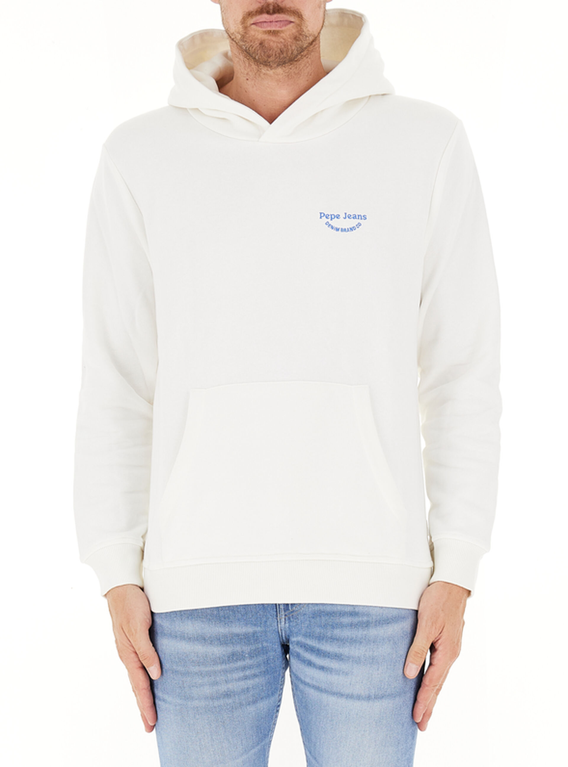 Felpa con cappuccio BIANCO S