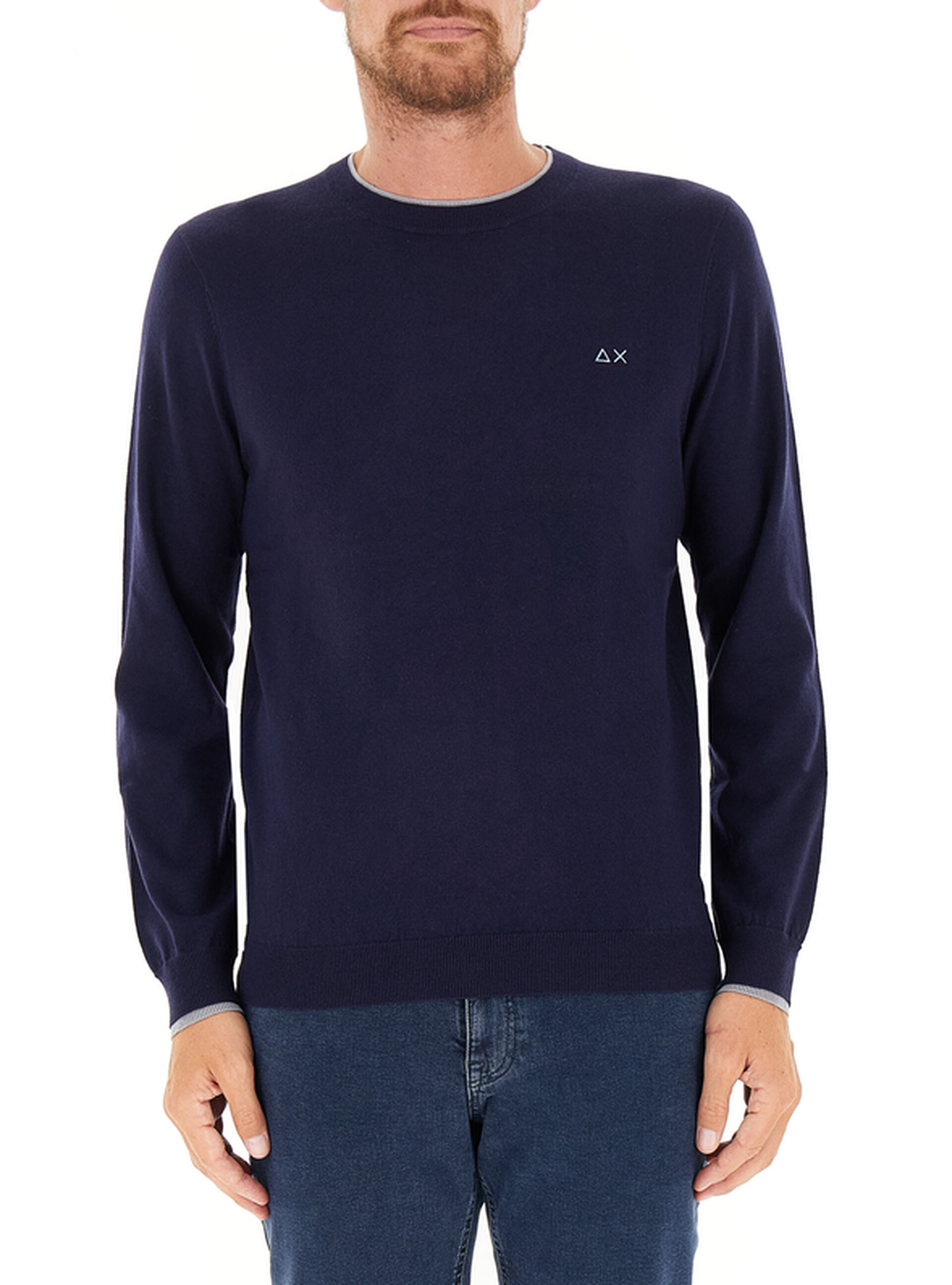 SUN68 Maglia misto lana BLU SCURO