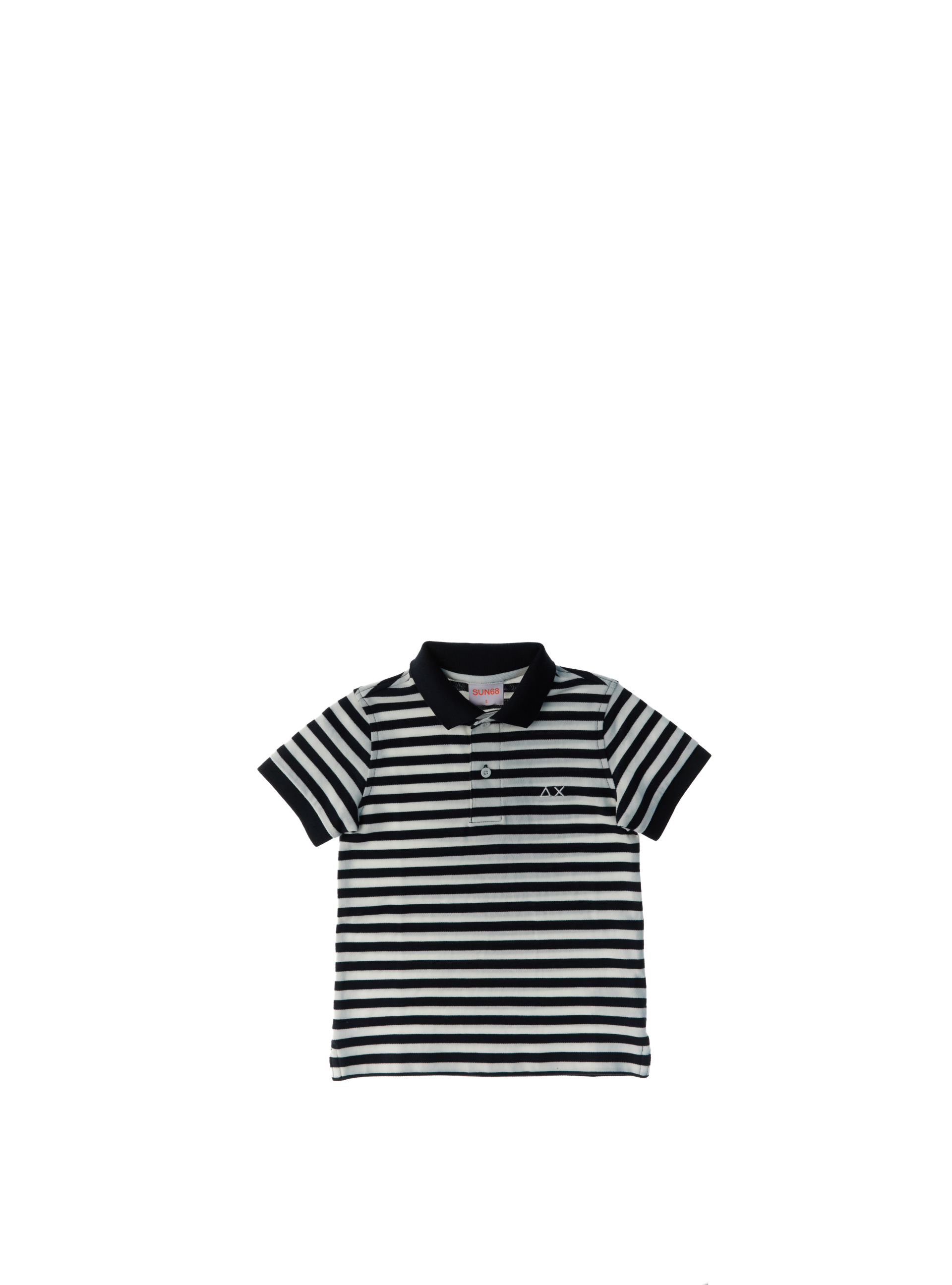 SUN68 Polo a righe NERO