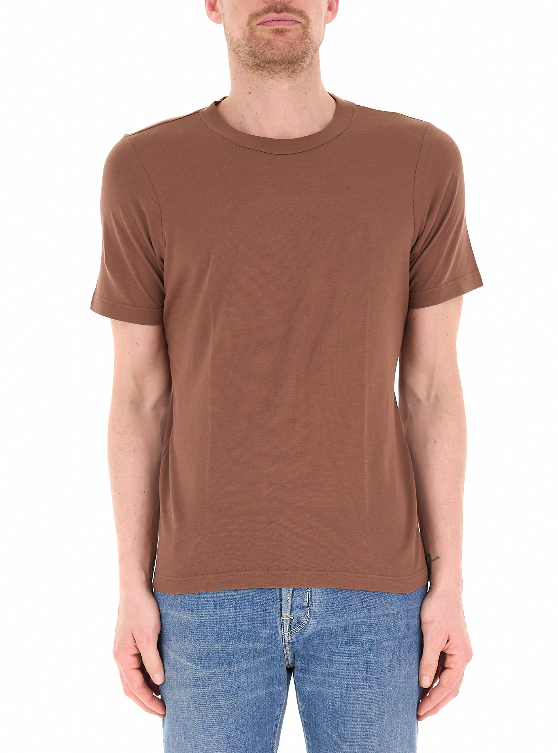 T-shirt girocollo MARRONE