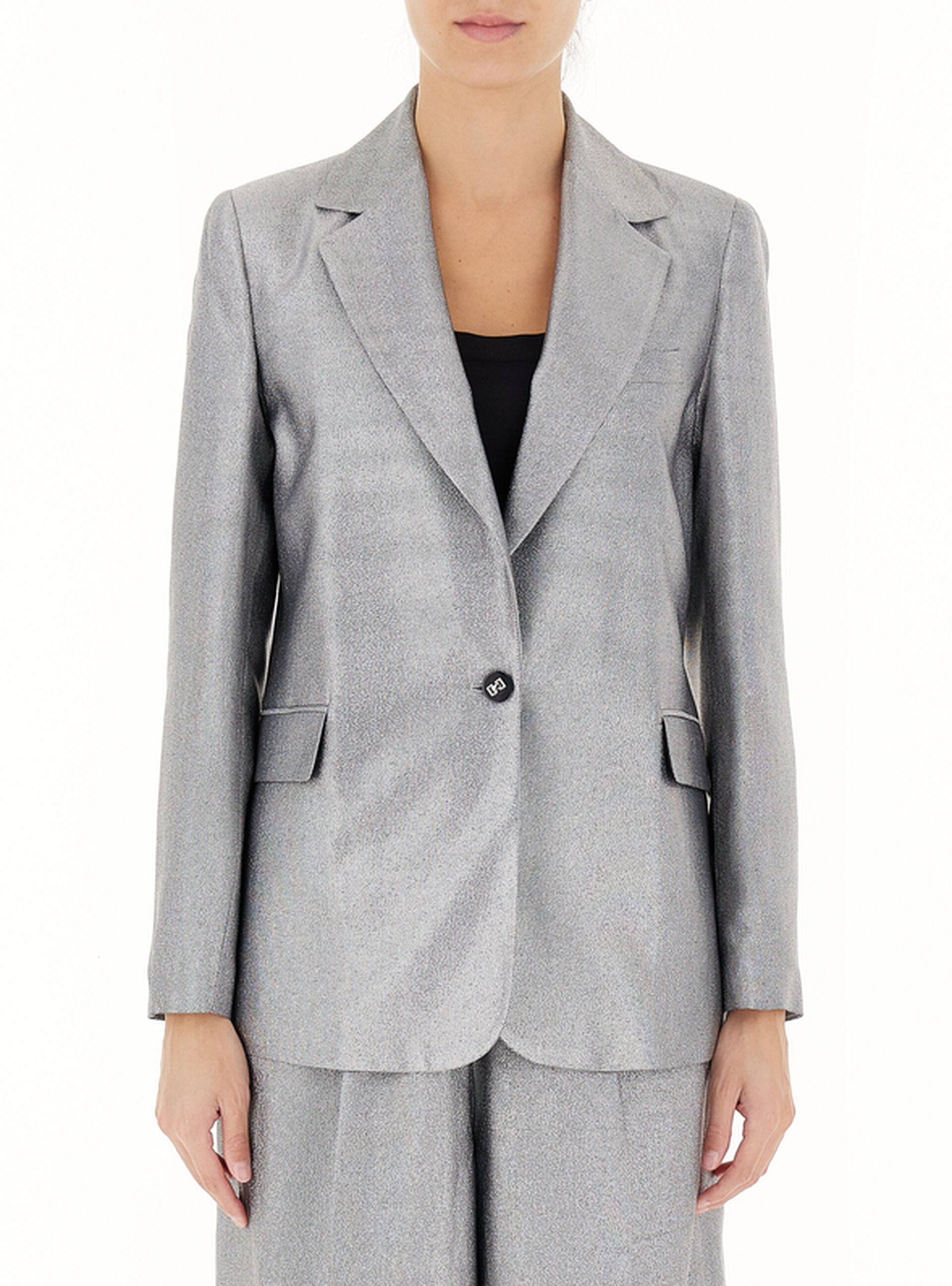 Blazer in lurex LIU JEANS GRIGIO