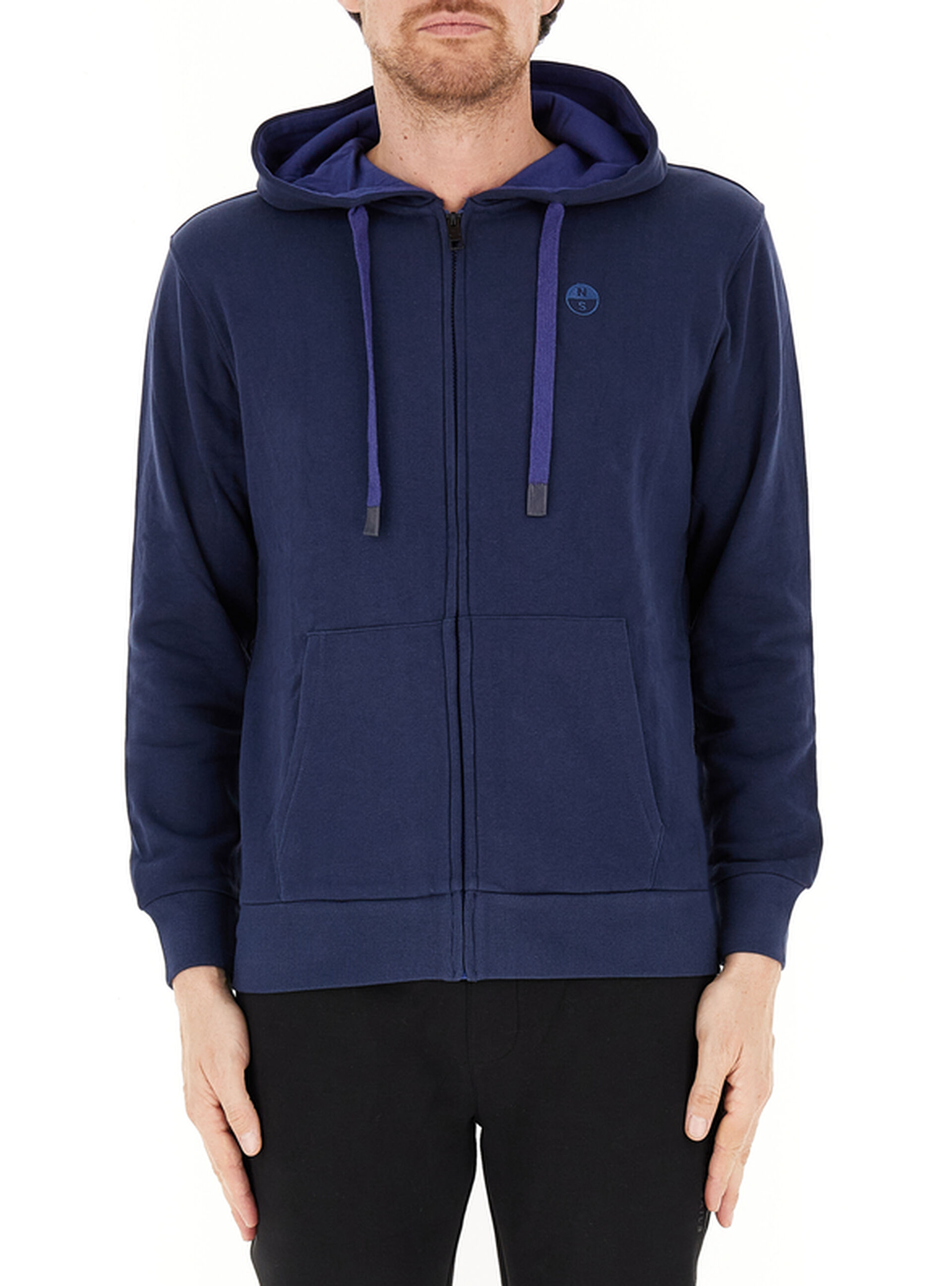 Felpa con cappuccio BLU SCURO