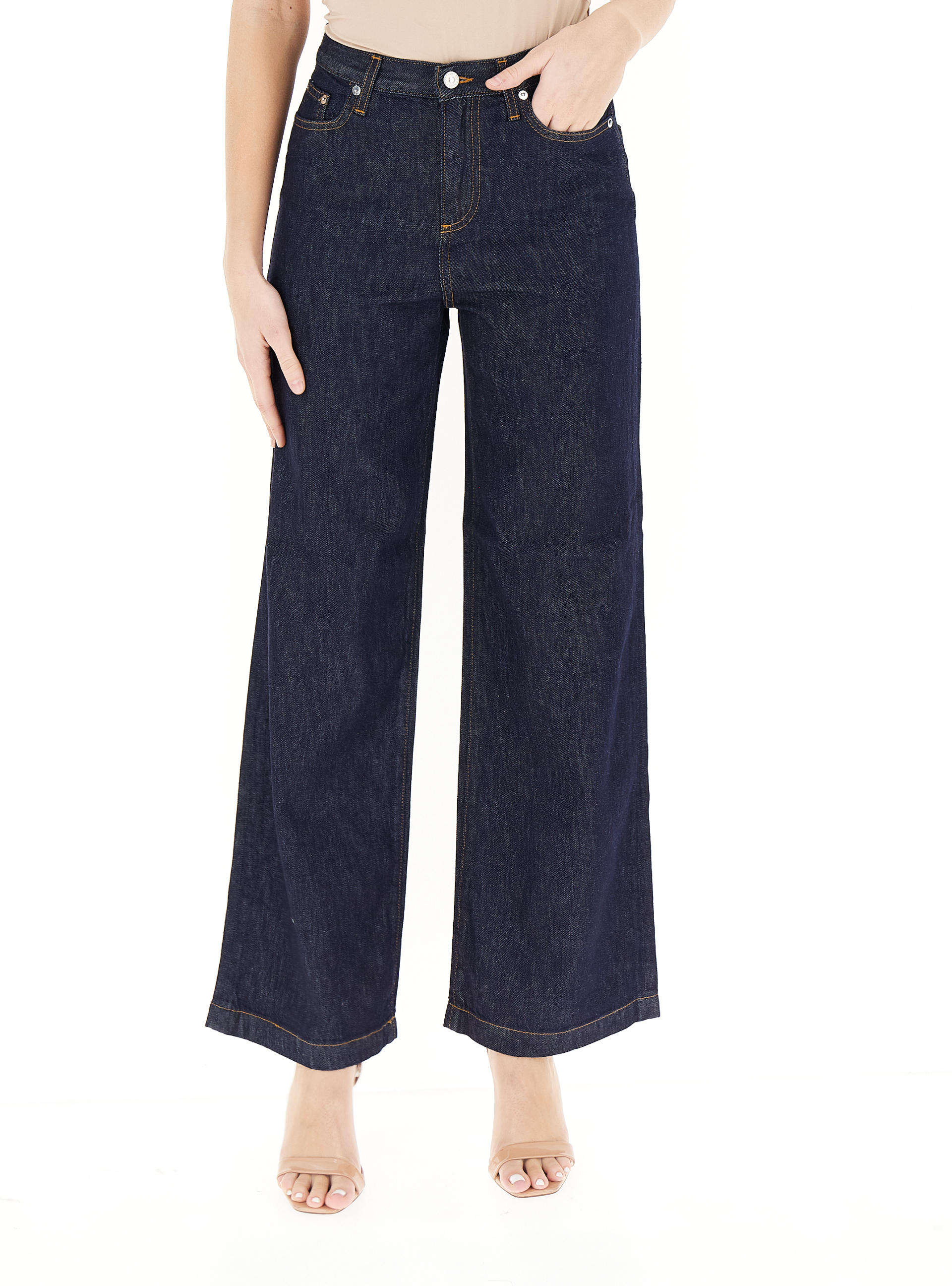 Jeans wide leg BLU SCURO