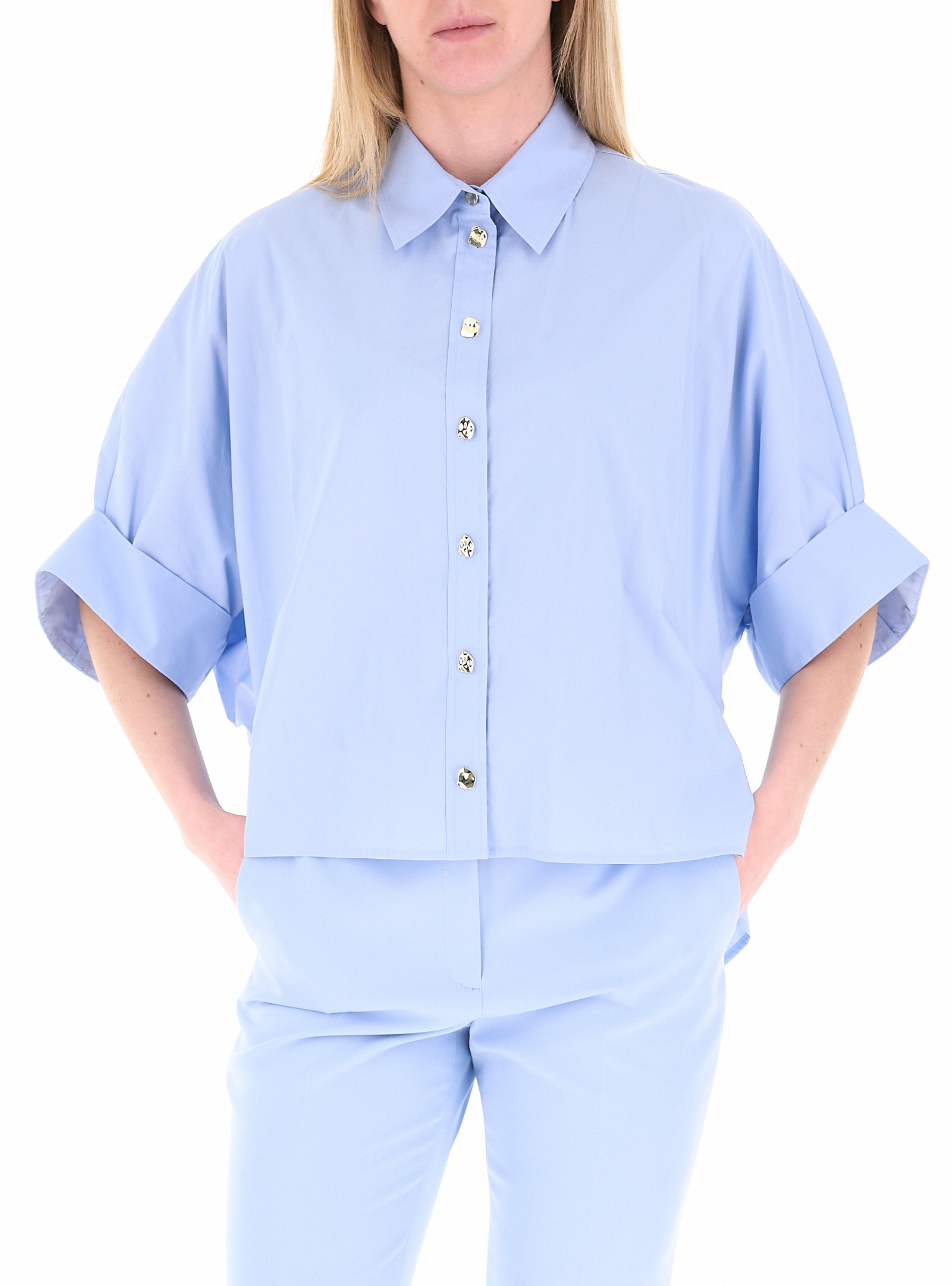 Camicia in cotone AZZURRO CHIARO