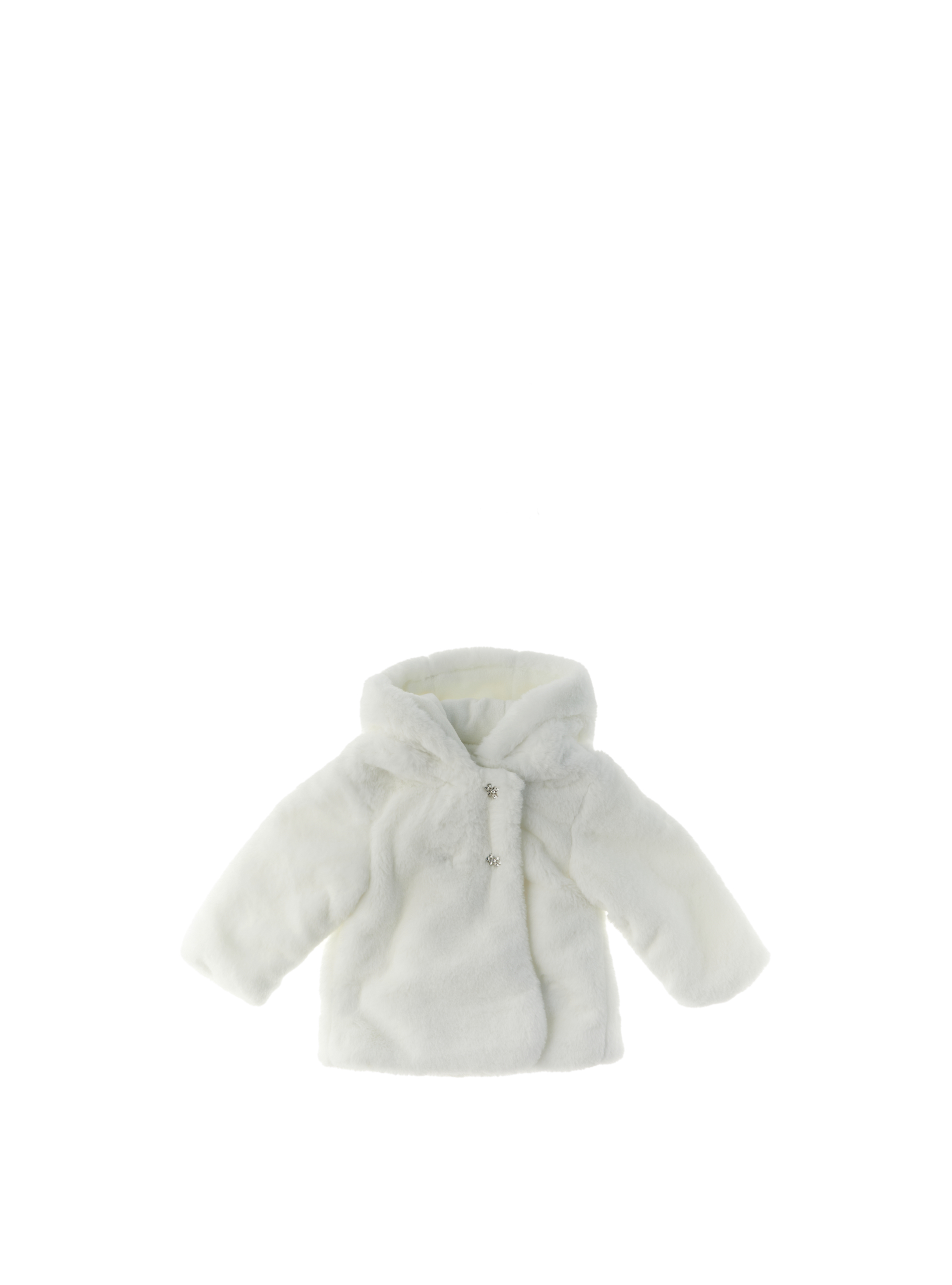 Finta pelliccia cappuccio BIANCO