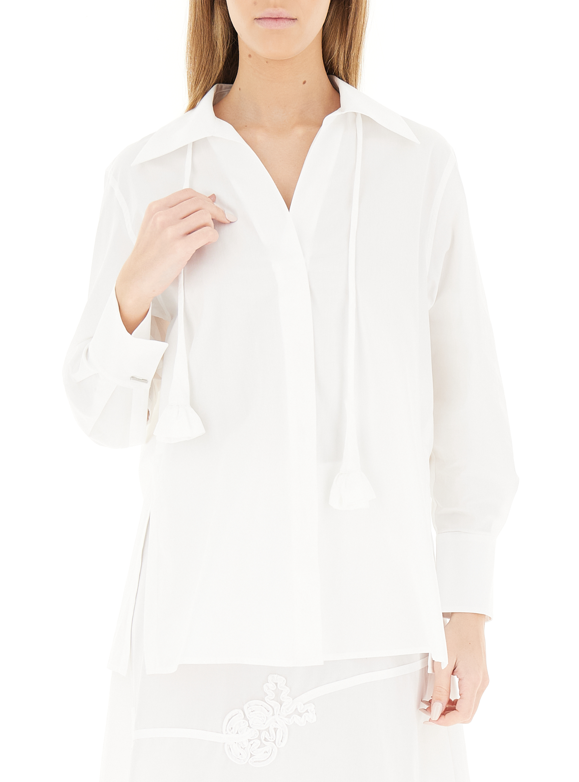 Camicia con ricami BIANCO 46