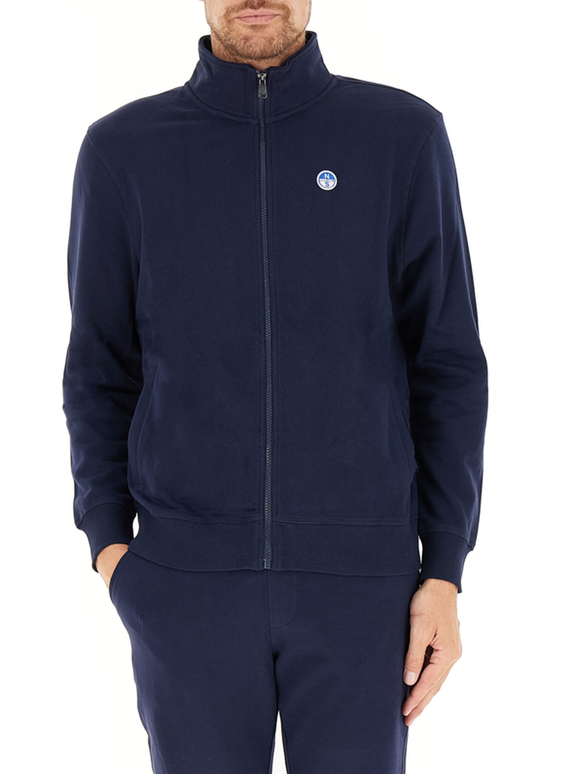 Felpa con zip BLU SCURO