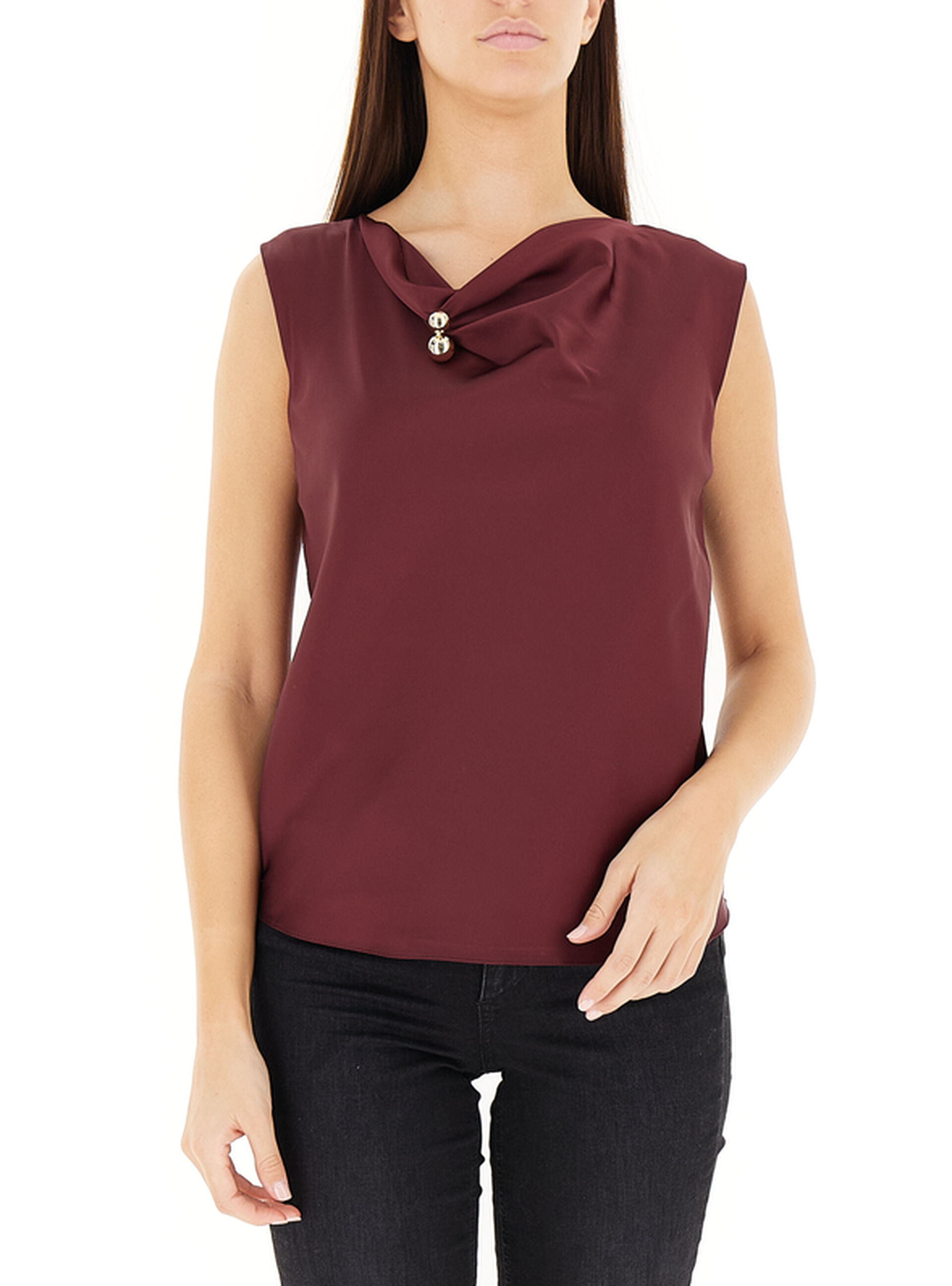 Blusa smanicata BORDEAUX
