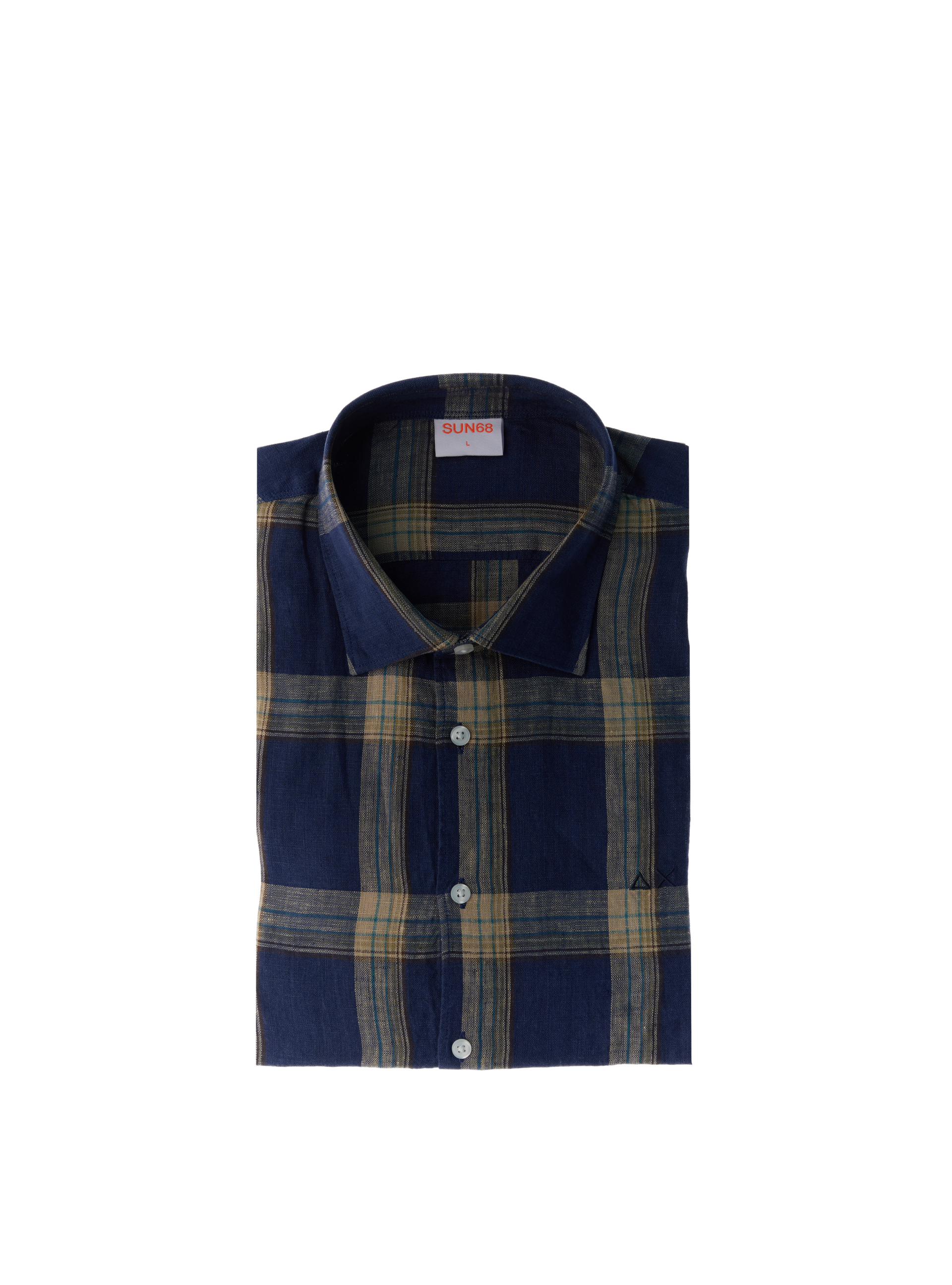 SUN68 Camicia in lino BLU NAVY XXL