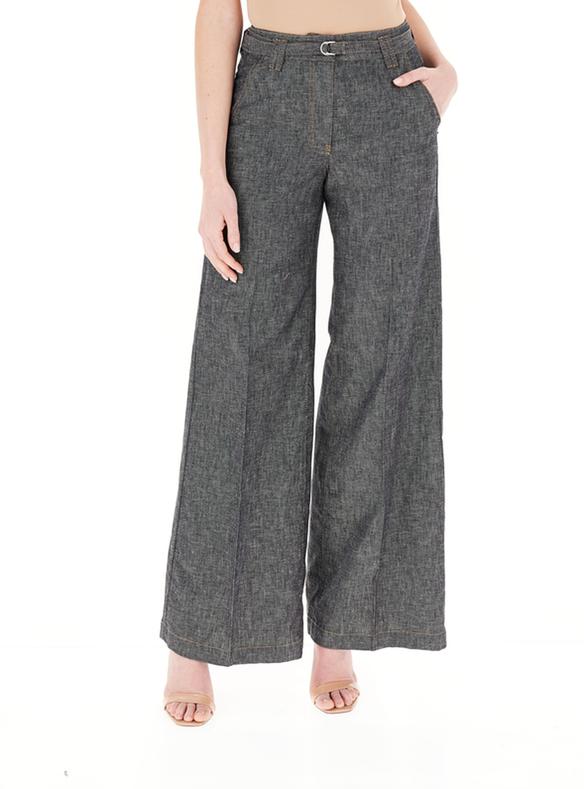 Pantalone a palazzo GRIGIO SCURO 46