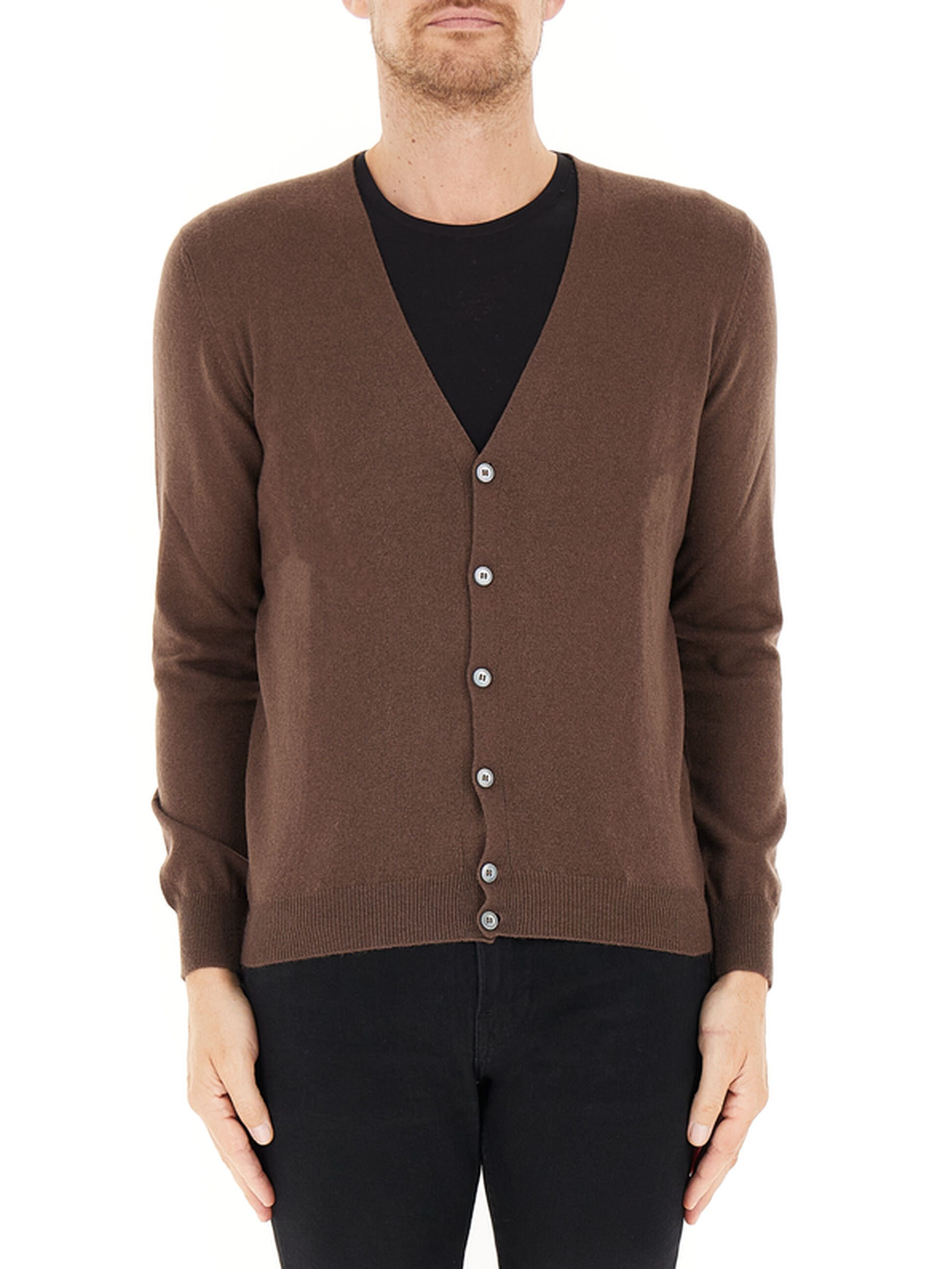 Cardigan scollo V MARRONE 54