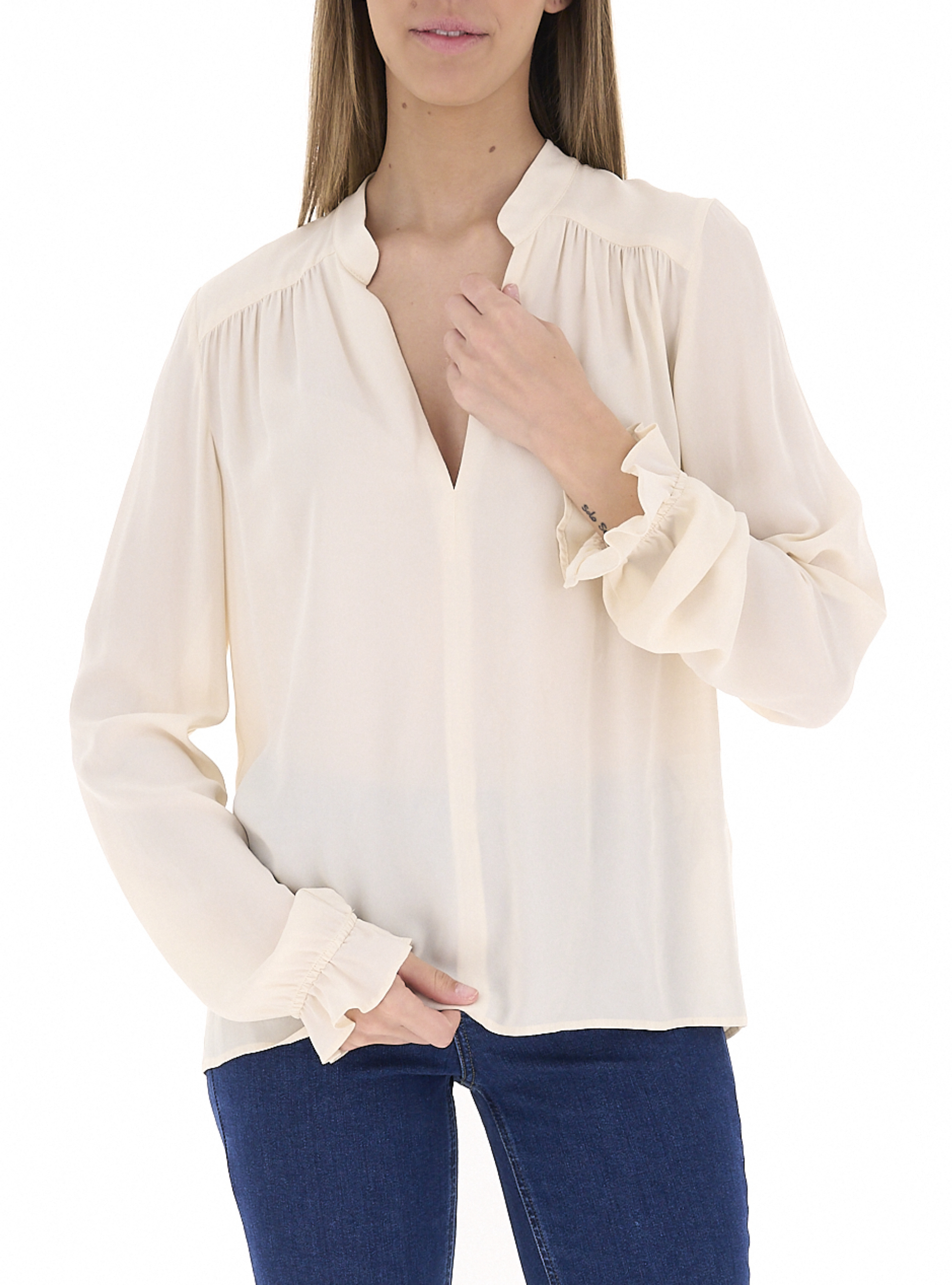 Blusa scollo a V CHAMPAGNE 44