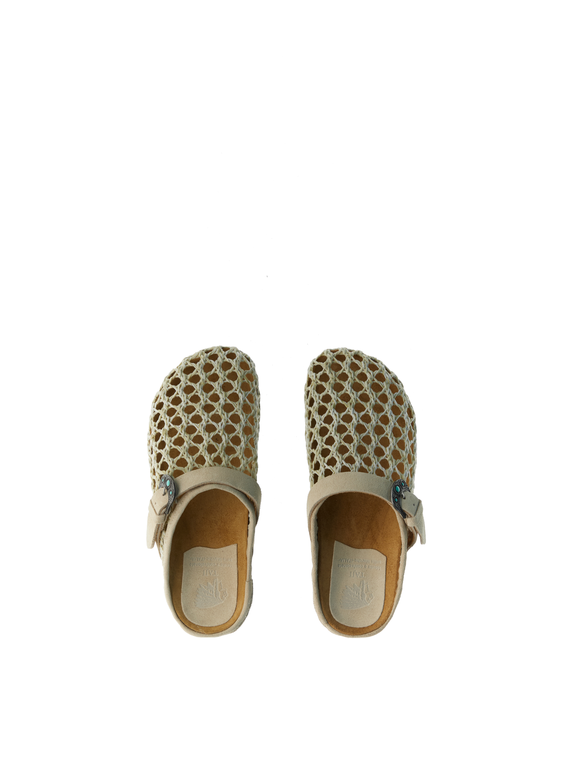 TAJI Ciabatte in pelle BEIGE
