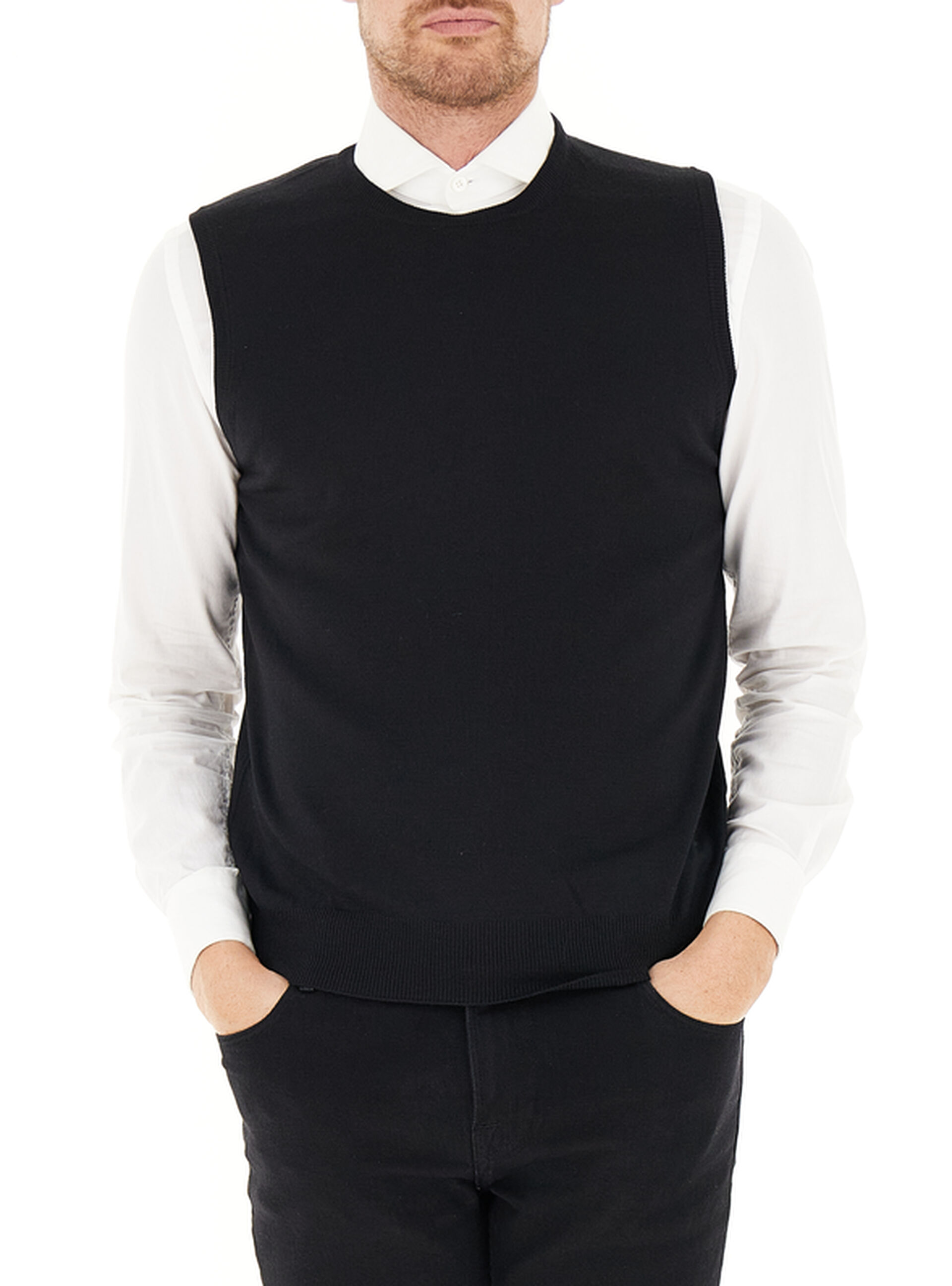GRAN SASSO Gilet girocollo NERO