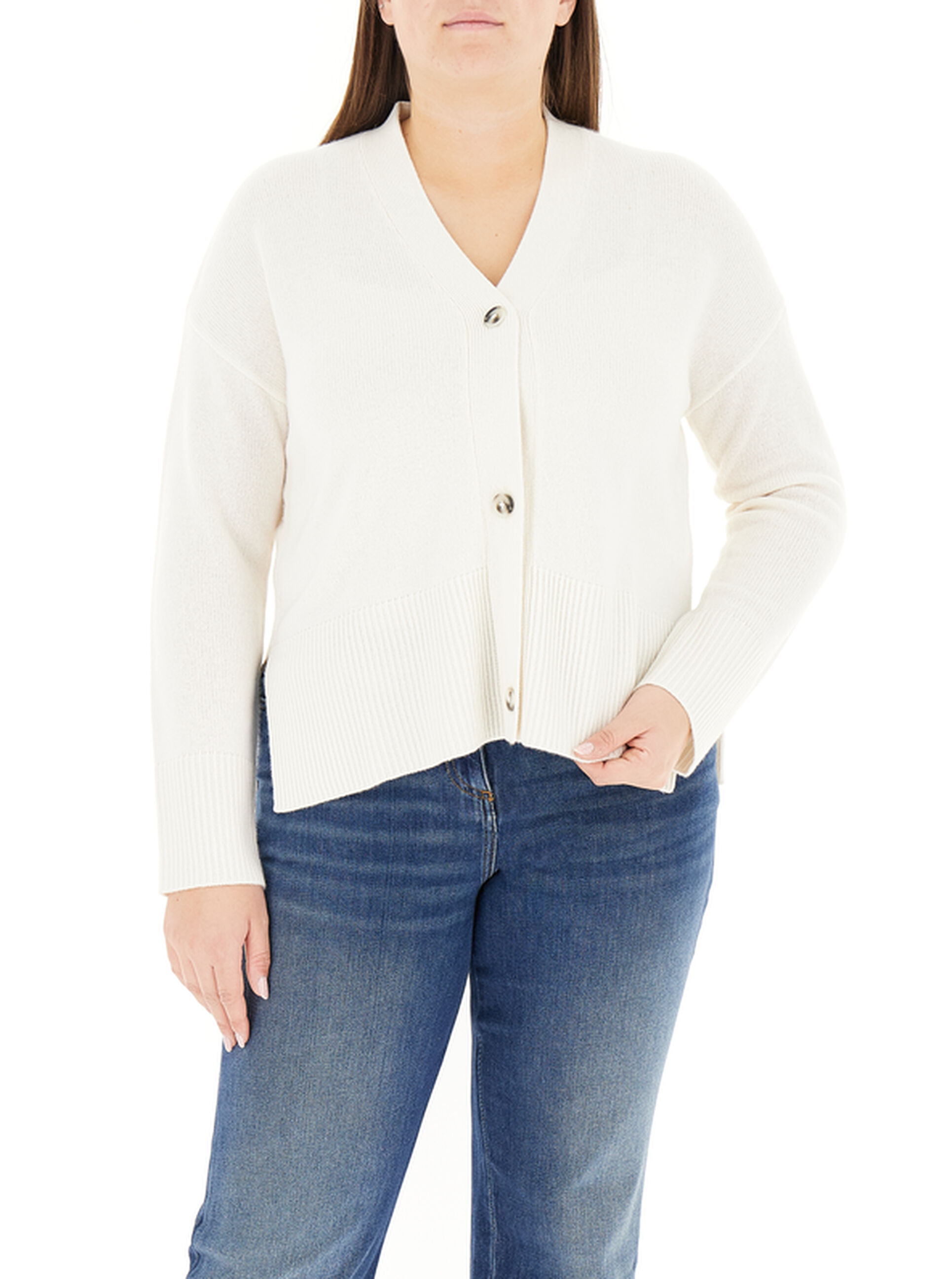 Cardigan in lana BIANCO XL