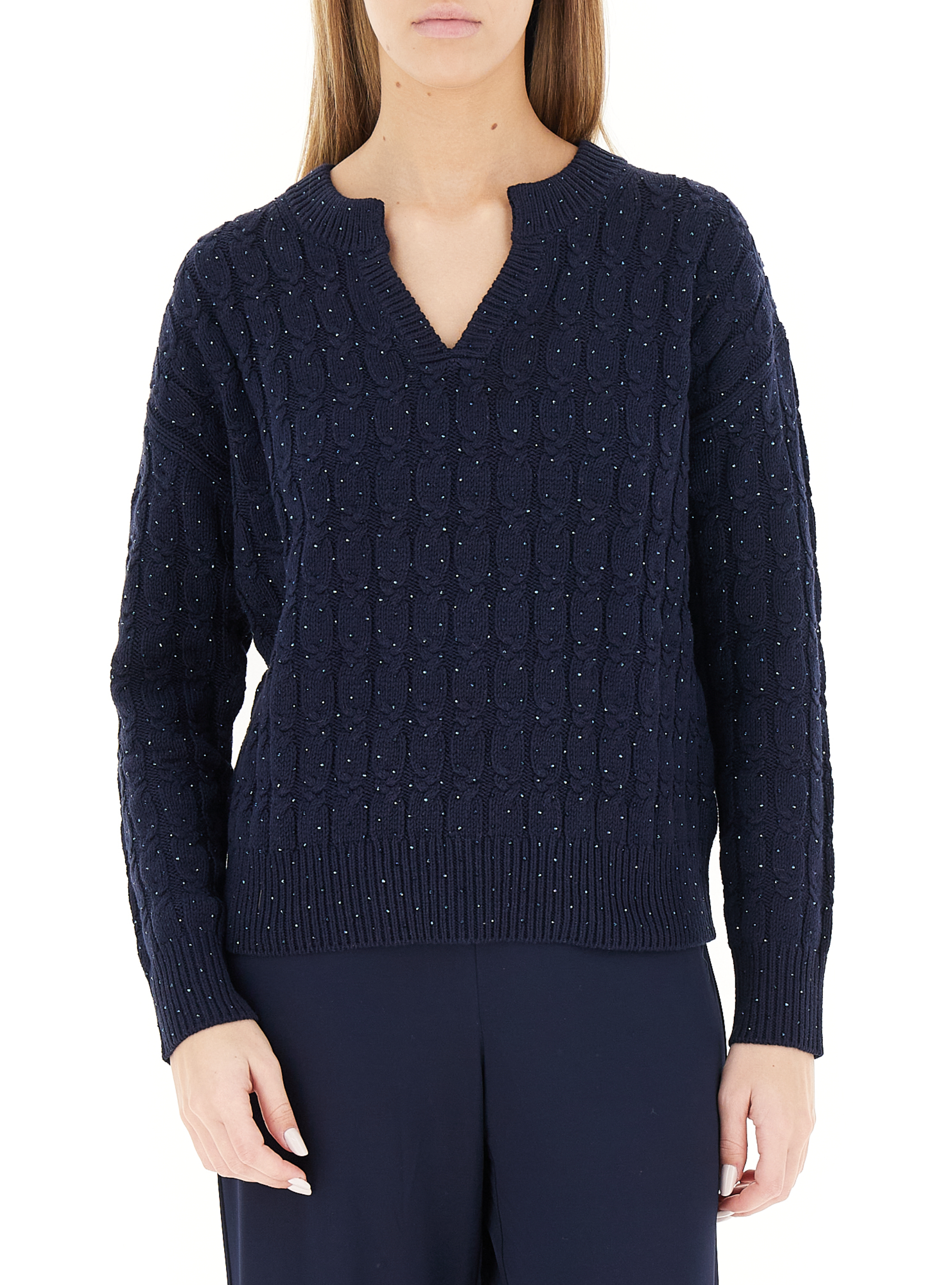 Maglione con strass BLU NAVY