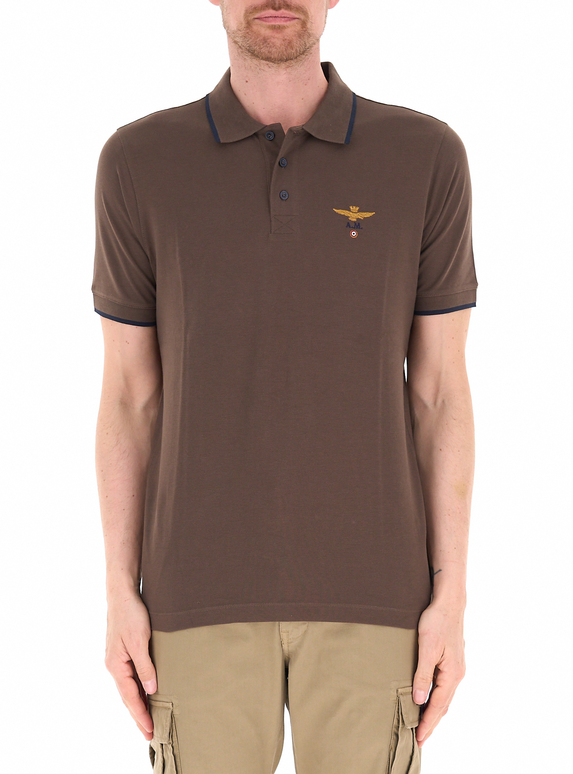 Polo maniche corte MARRONE XL
