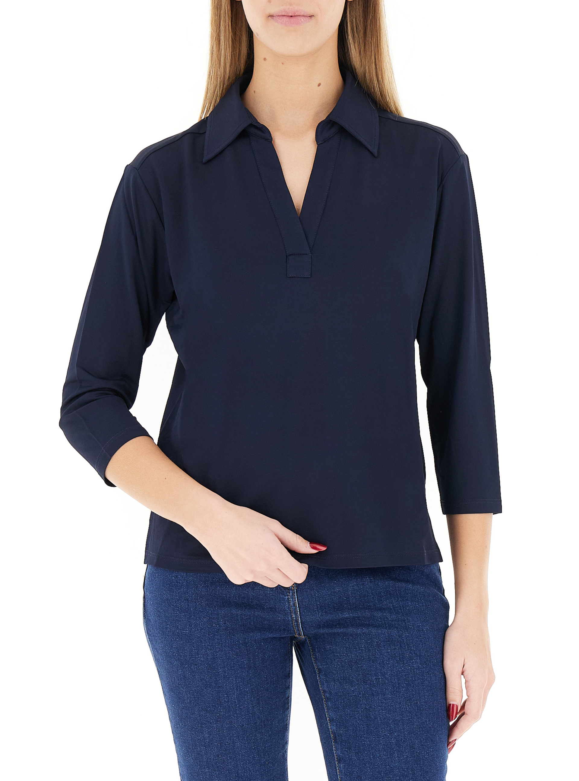 Blusa maniche lunghe BLU SCURO