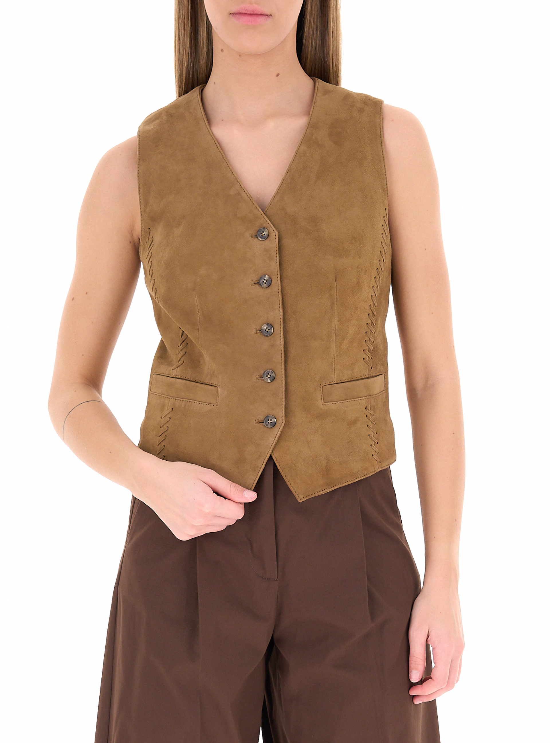 Gilet in pelle CUOIO