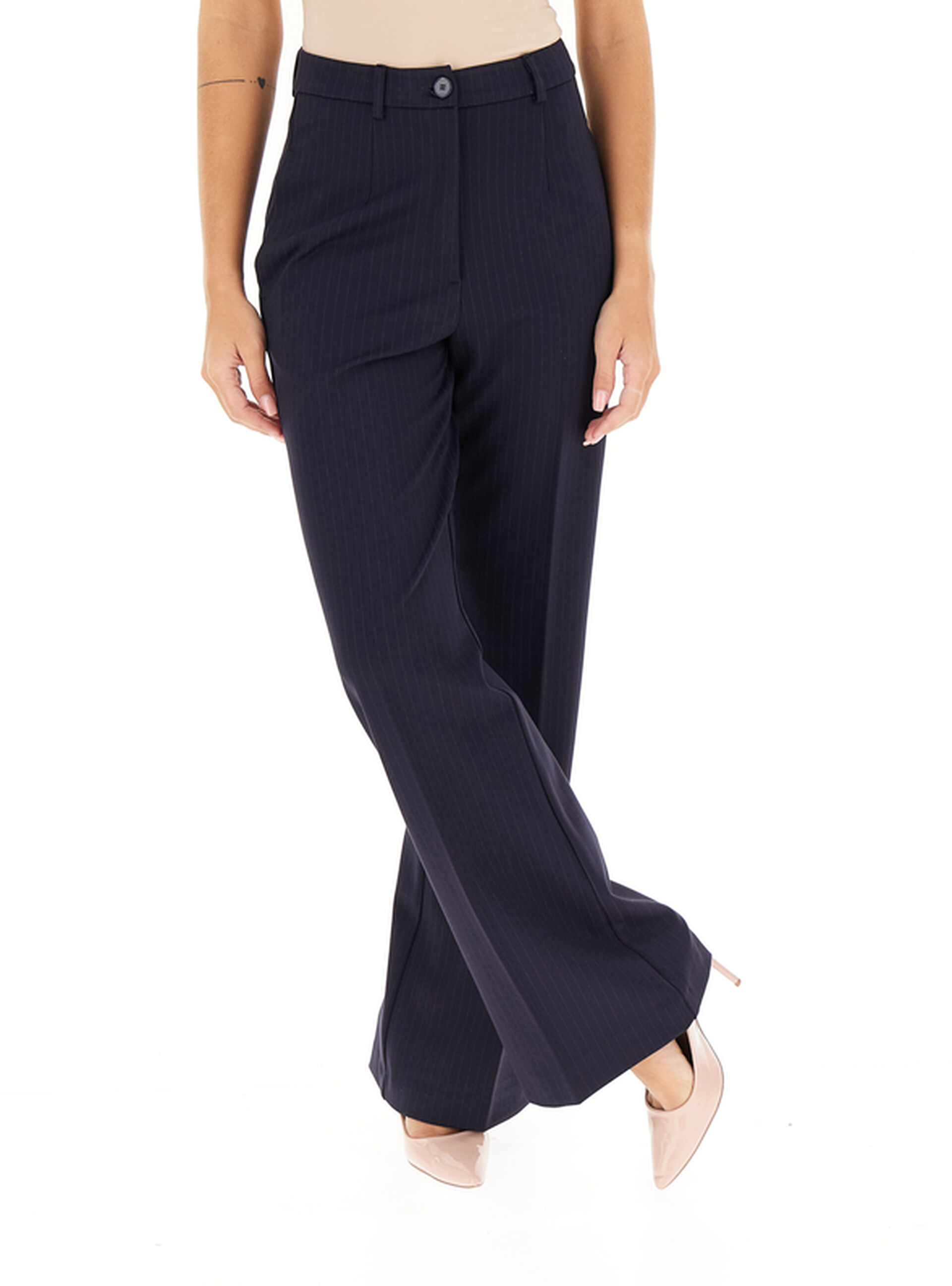 VICOLO Pantalone gessato BLU NOTTE