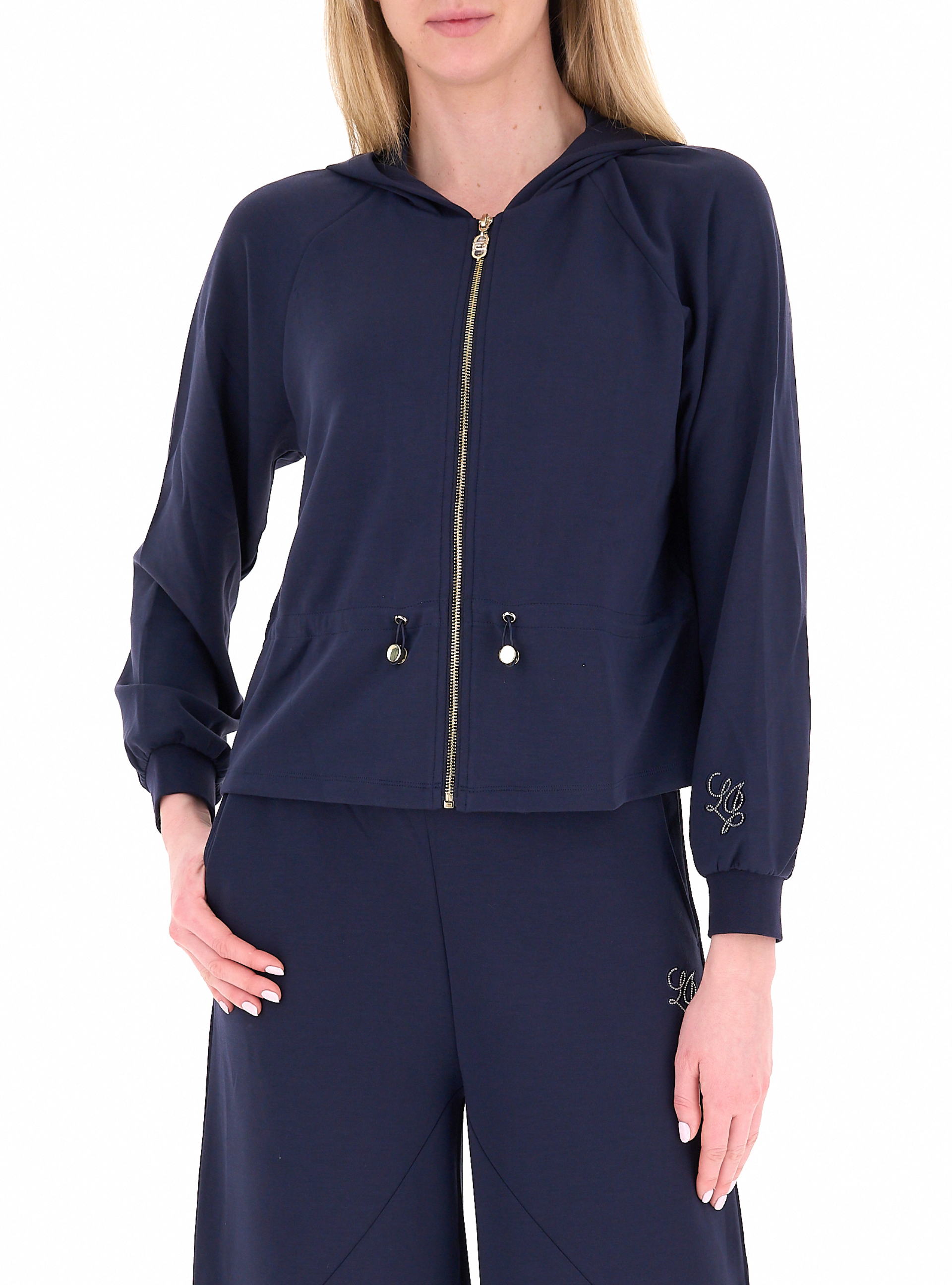 Felpa con zip SPORT BLU NAVY S