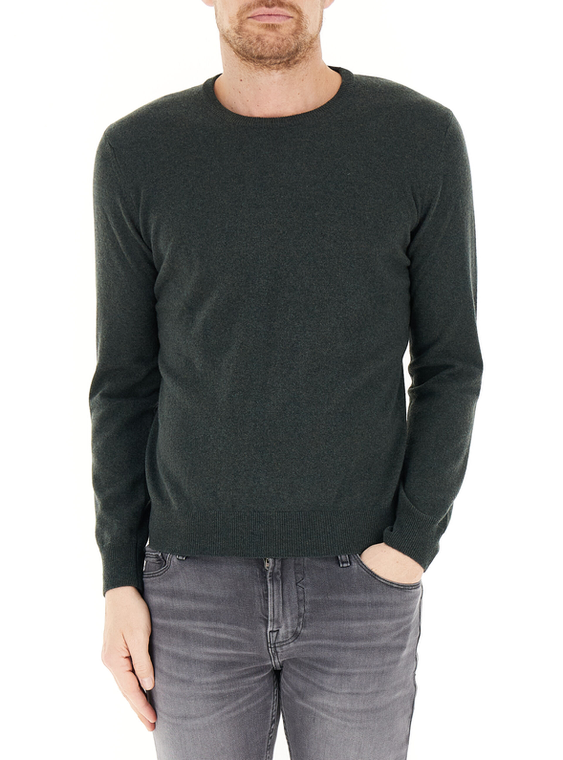 Maglione lana cashmere VERDE SCURO